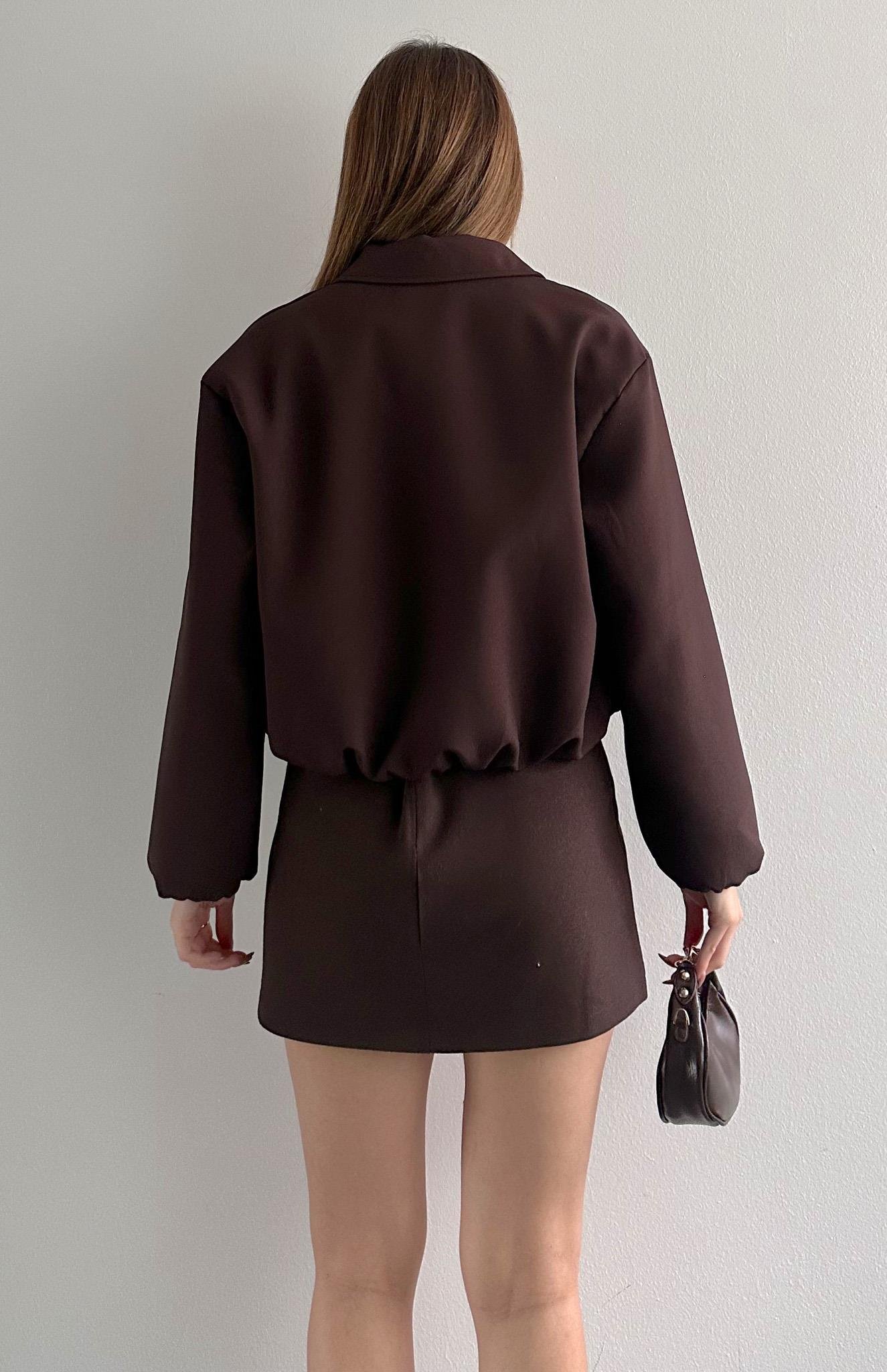 Bomber Süet Ceket KAHVERENGİ