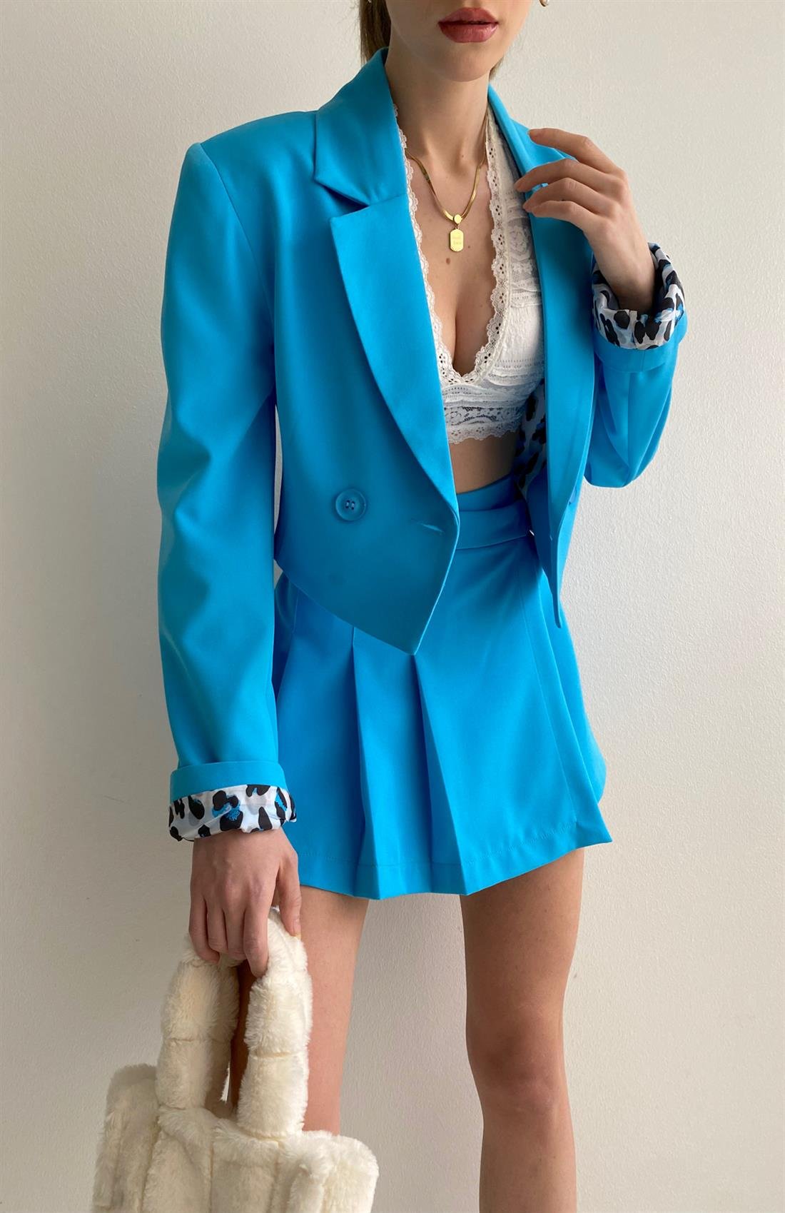 Crop Ceket MAVİ