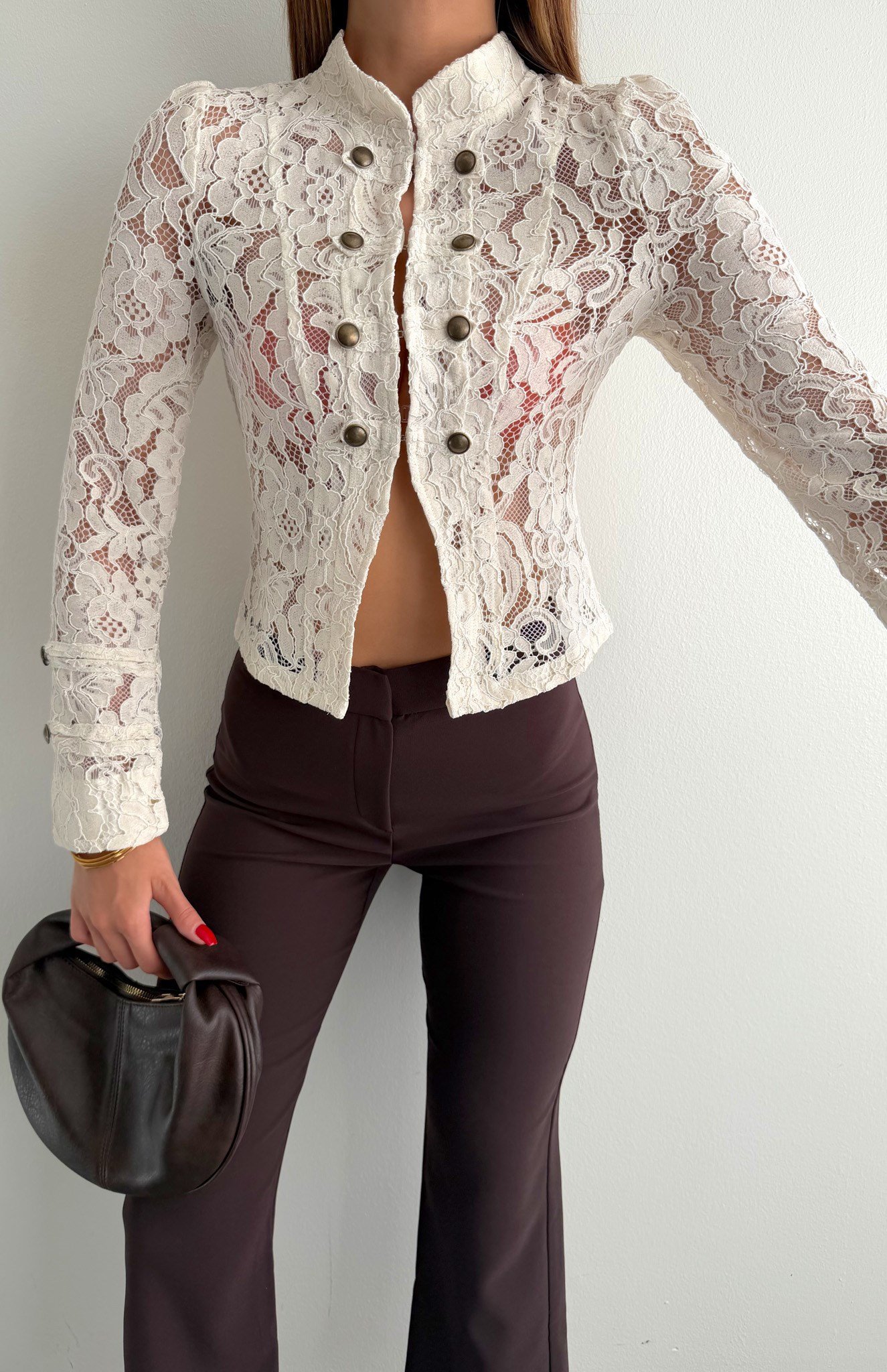Dantelli Ceket EKRU