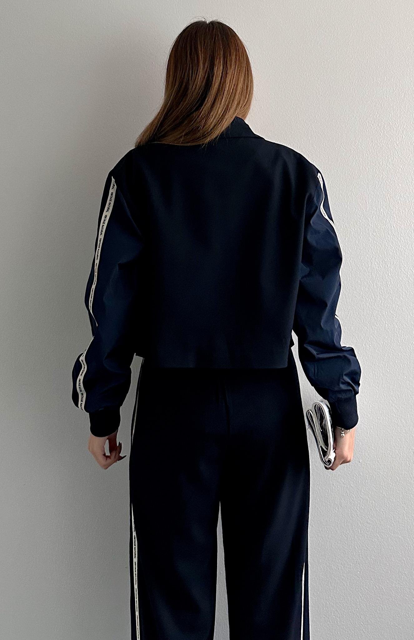 Kumaş Matchli Etiket Detaylı Ceket LACİVERT