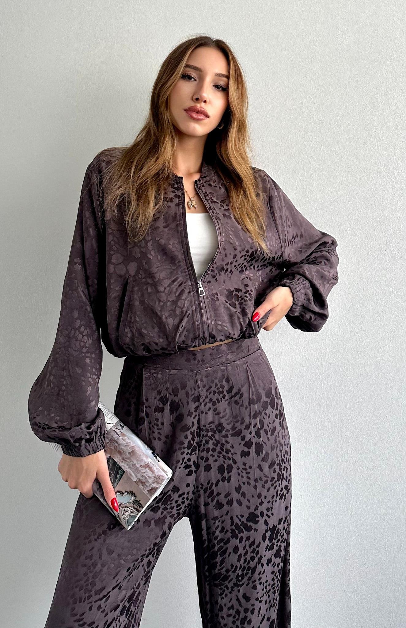 Lastik Detaylı Bomber Ceket KAHVERENGİ