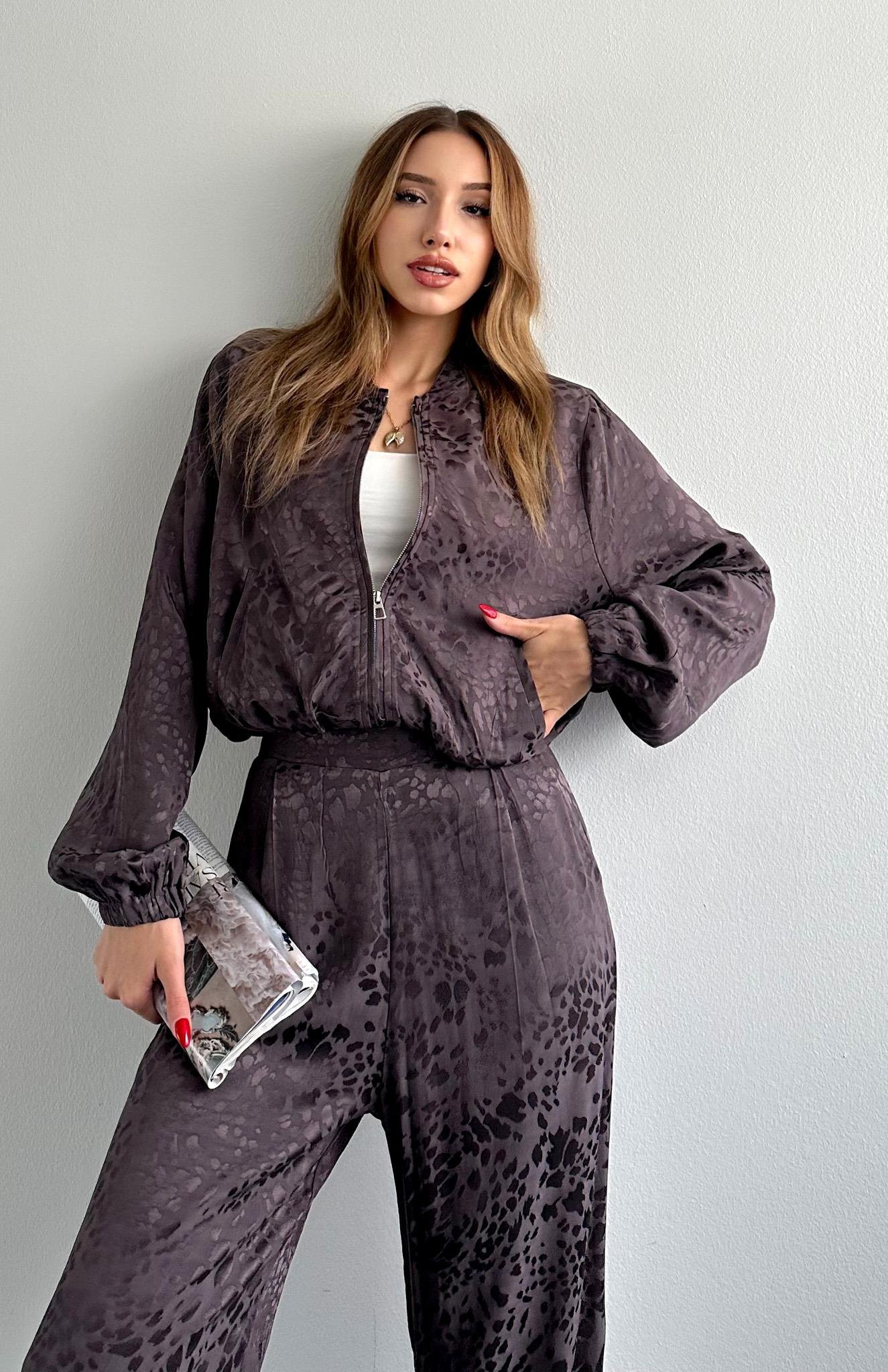 Lastik Detaylı Bomber Ceket KAHVERENGİ