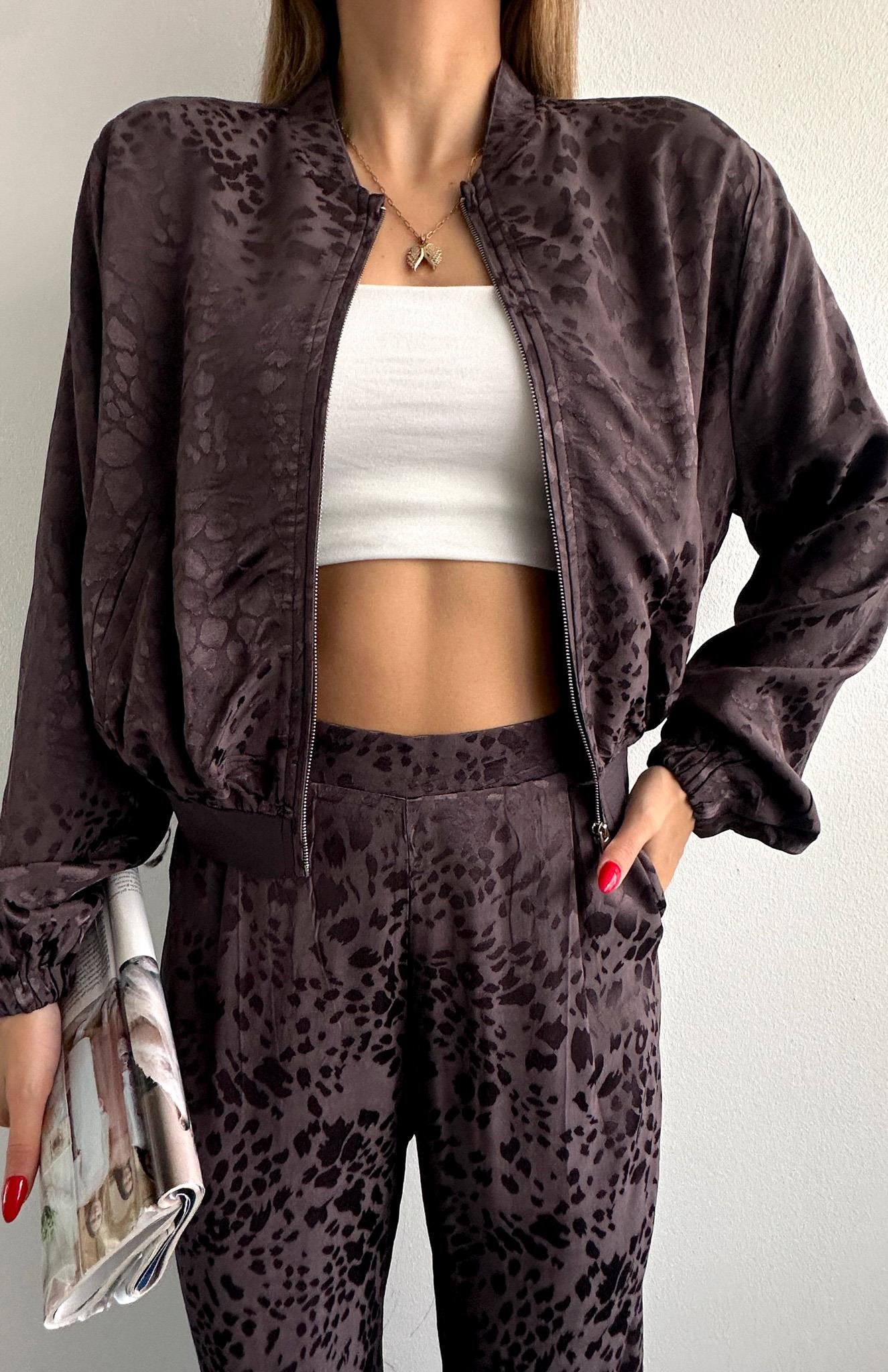 Lastik Detaylı Bomber Ceket KAHVERENGİ