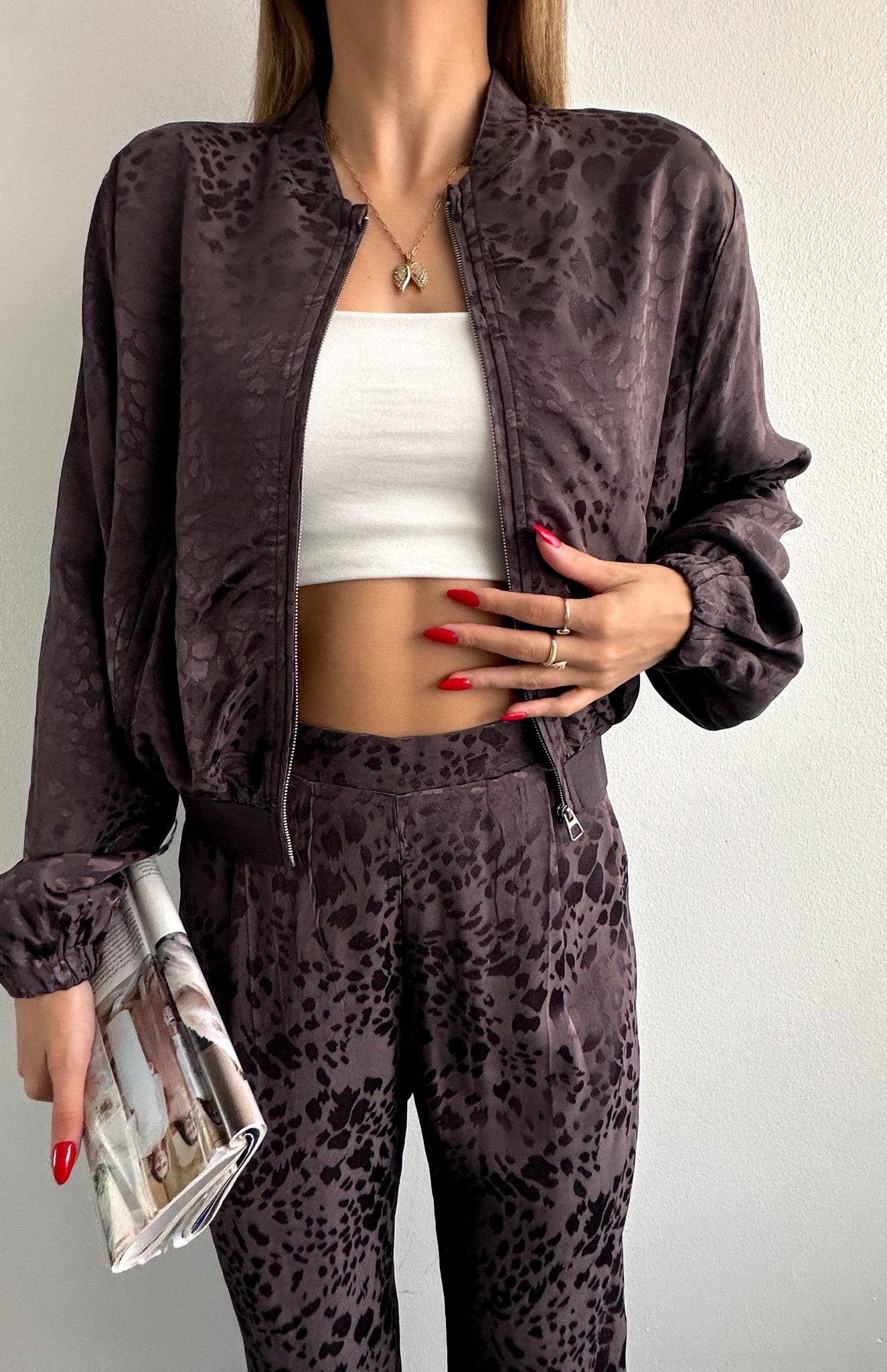 Lastik Detaylı Bomber Ceket KAHVERENGİ