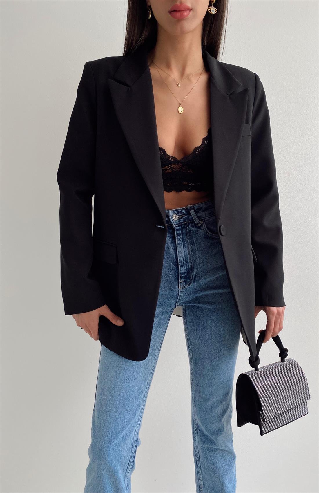Oversize Blazer Ceket SİYAH
