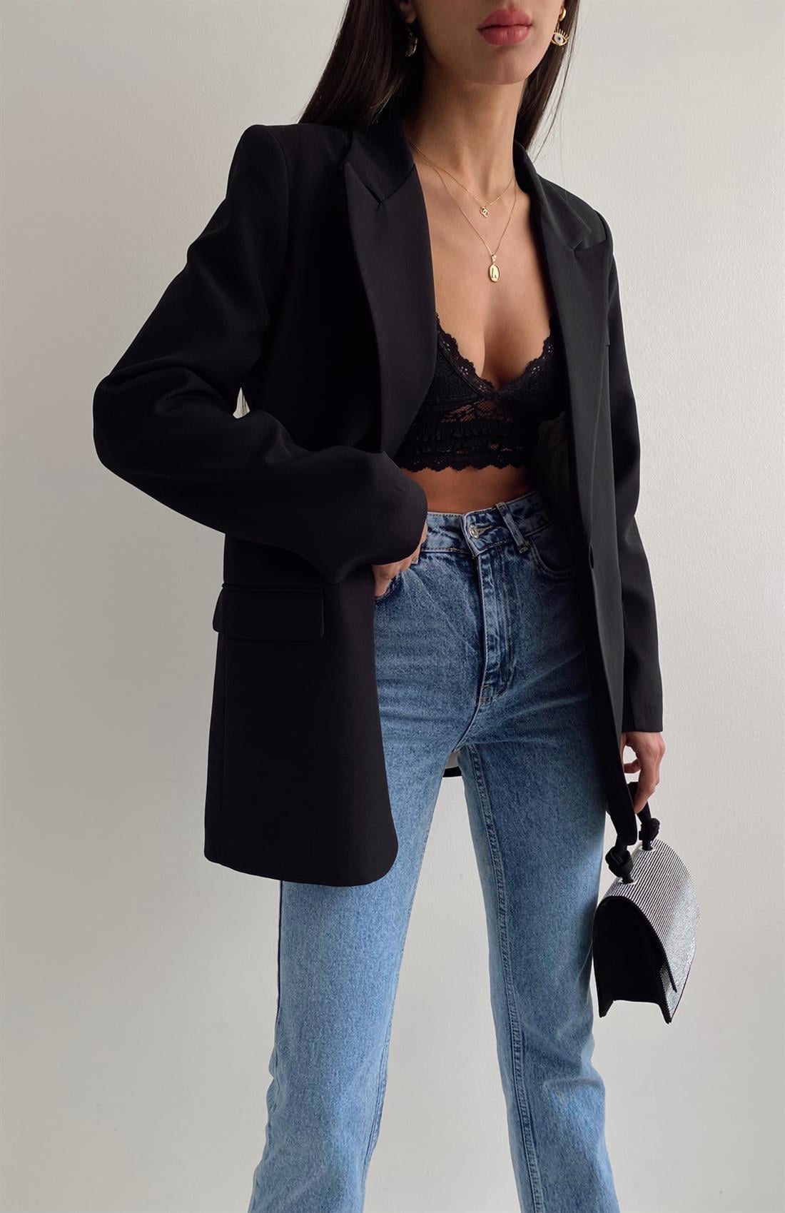 Oversize Blazer Ceket SİYAH
