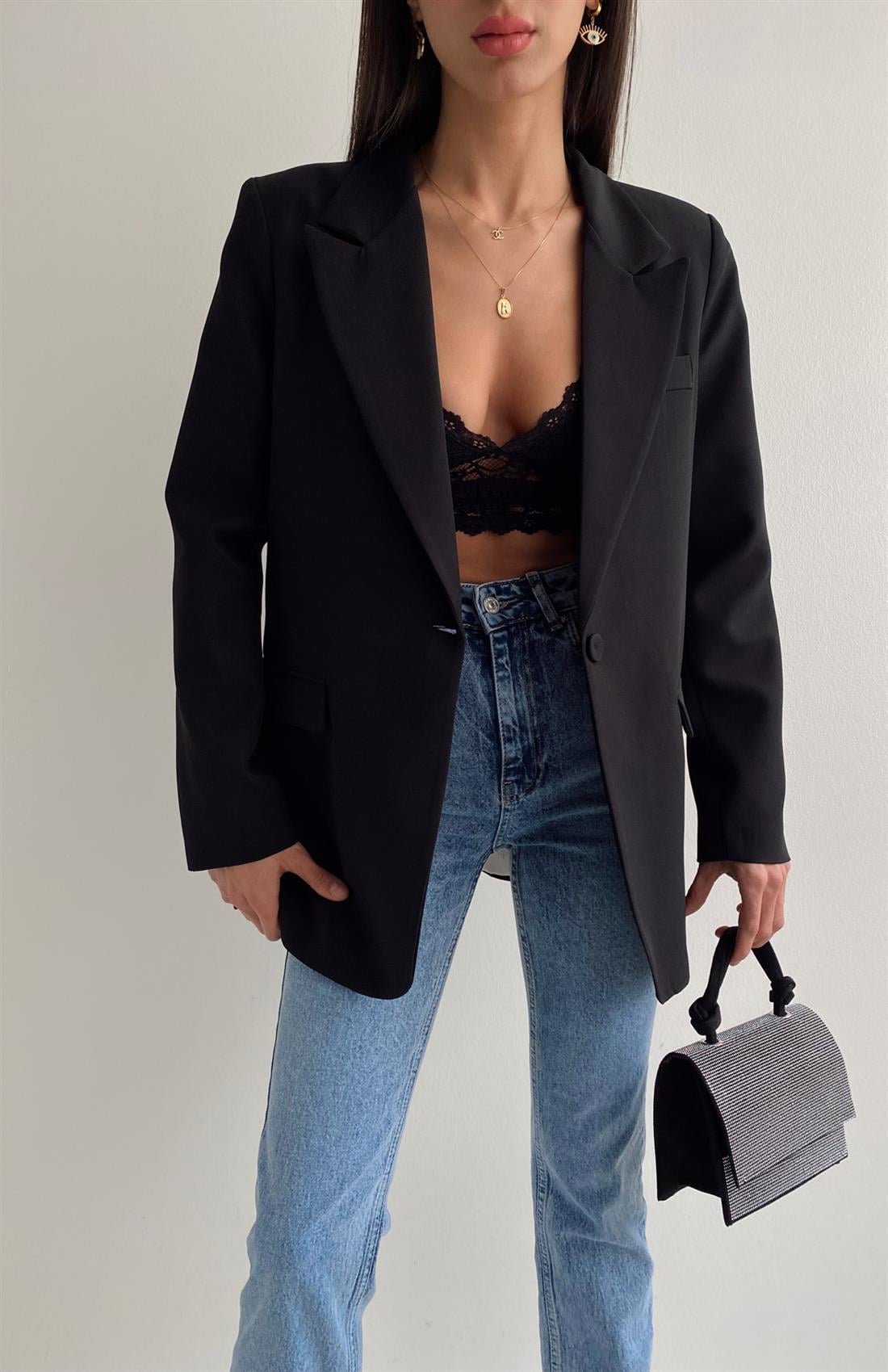 Oversize Blazer Ceket SİYAH