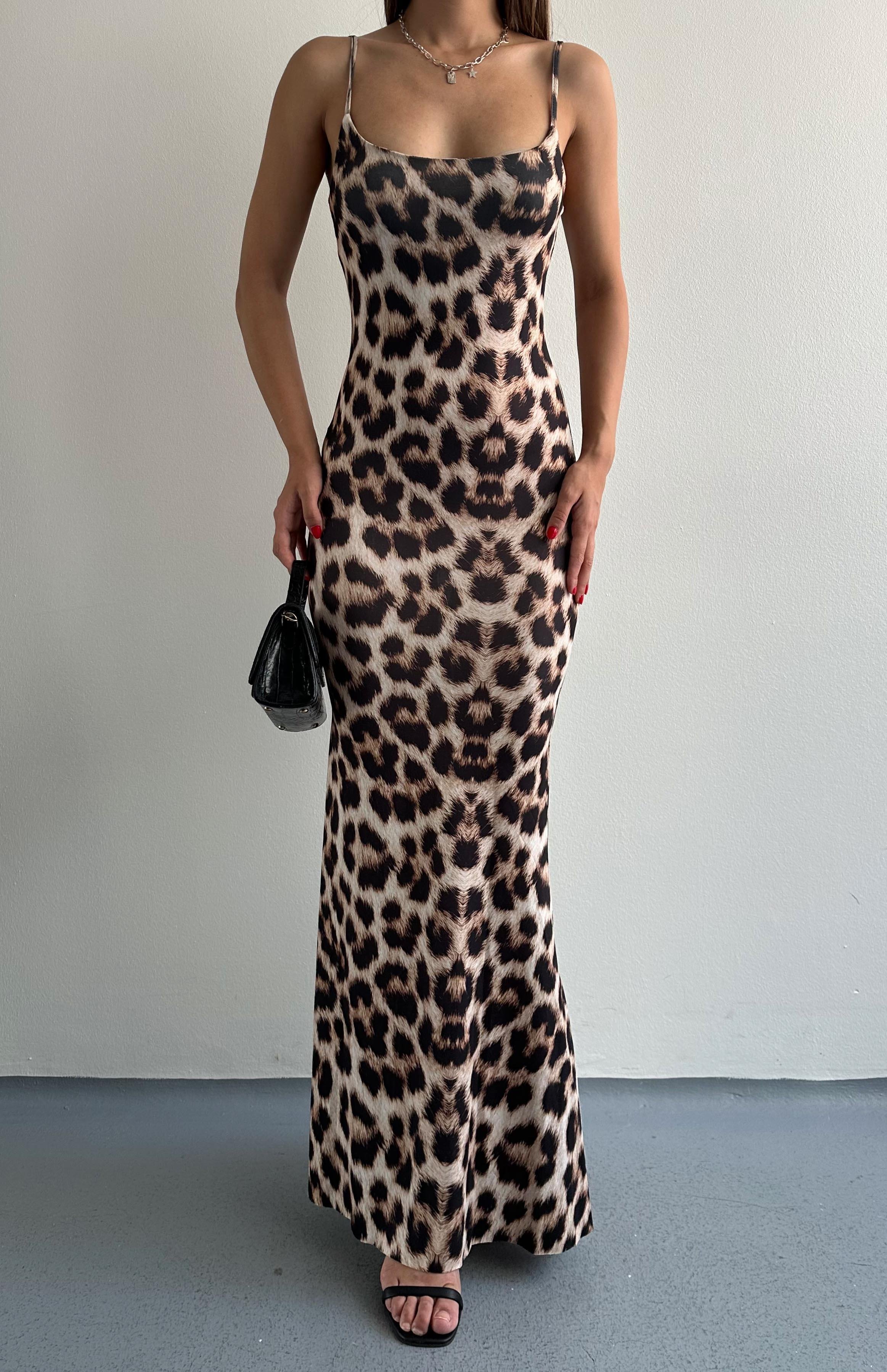 Leopar Desen Uzun Elbise LEOPAR