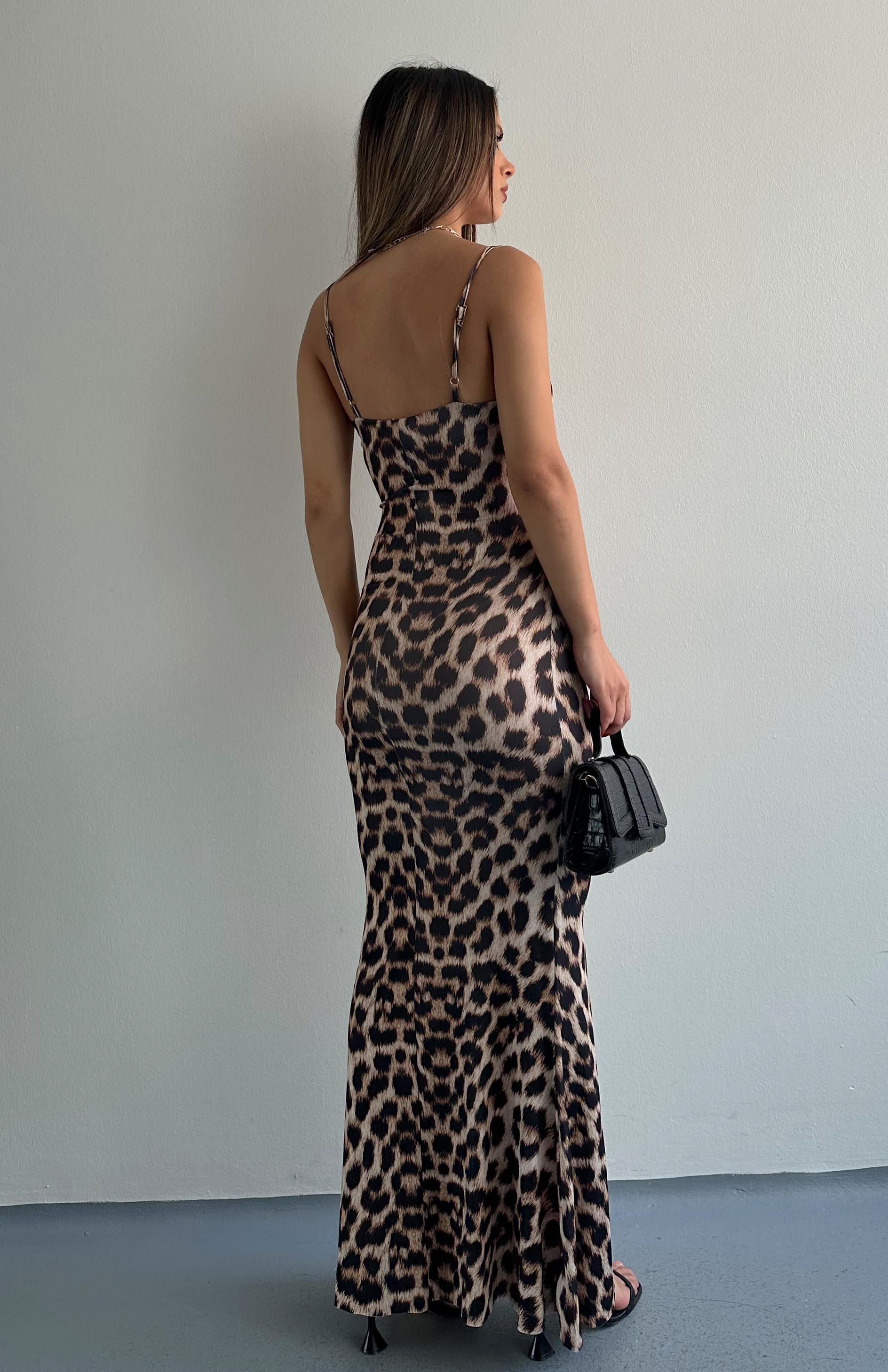 Leopar Desen Uzun Elbise LEOPAR
