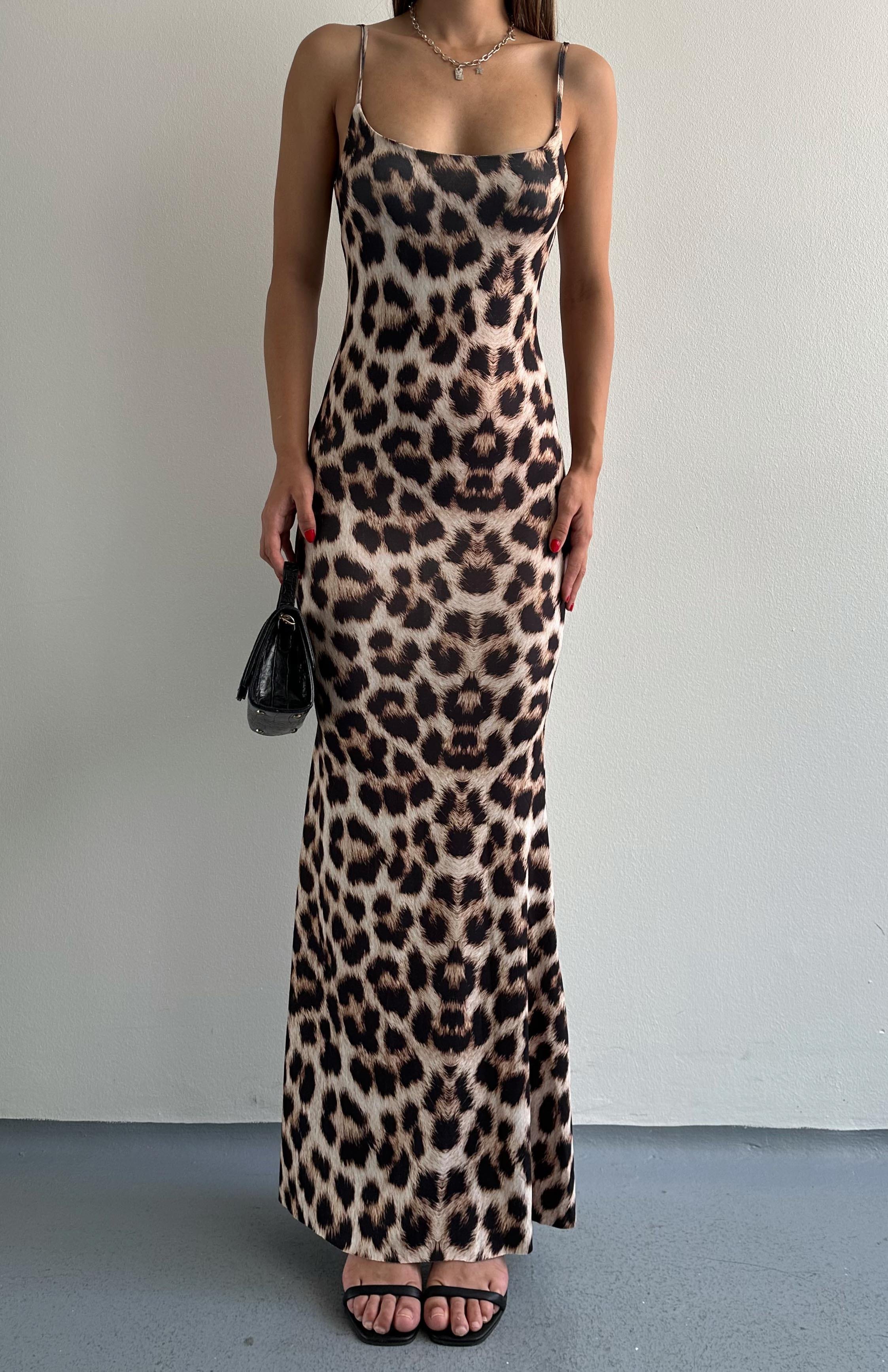 Leopar Desen Uzun Elbise LEOPAR