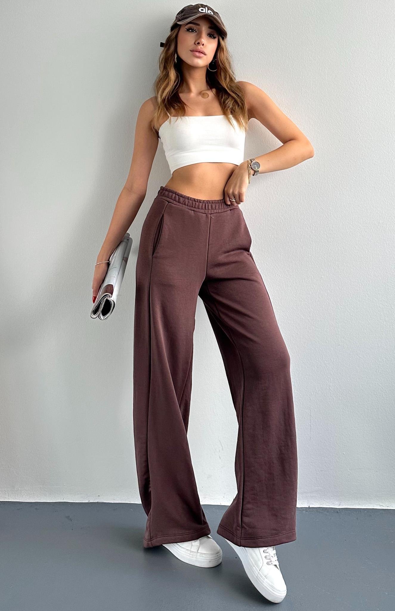 Beli Lastikli İspanyol Paça Eşofman KAHVERENGİ