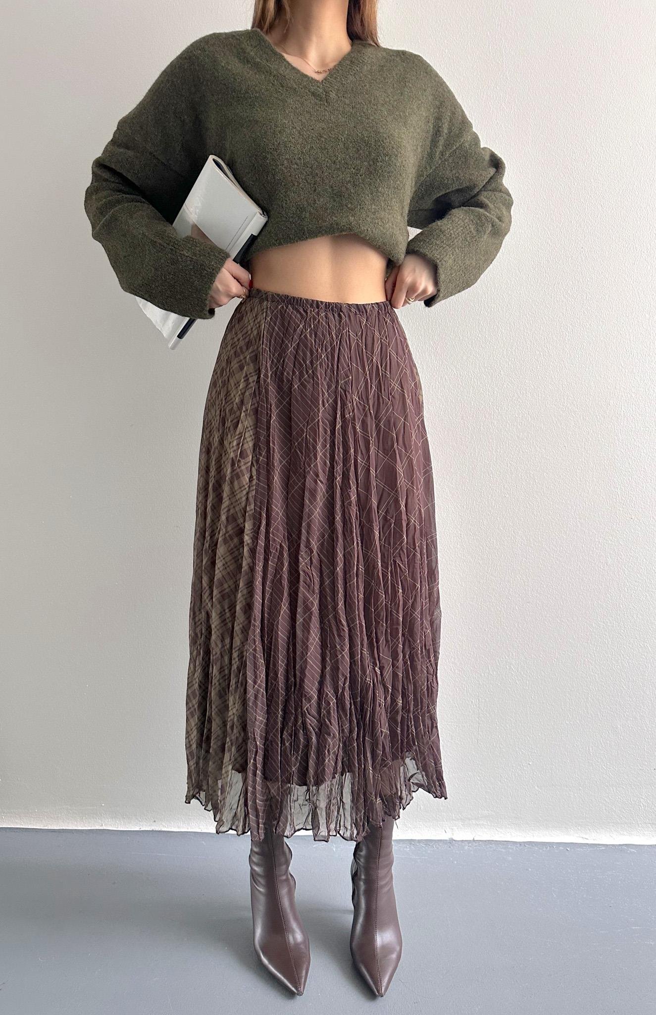 3 Renkli Etek YEŞİL