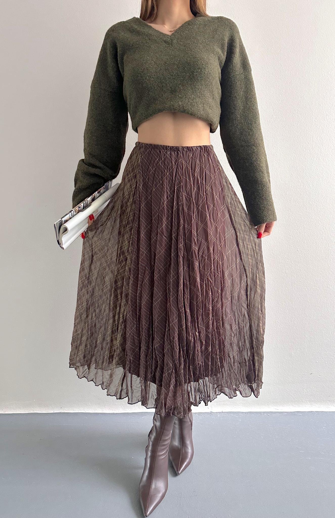 3 Renkli Etek YEŞİL