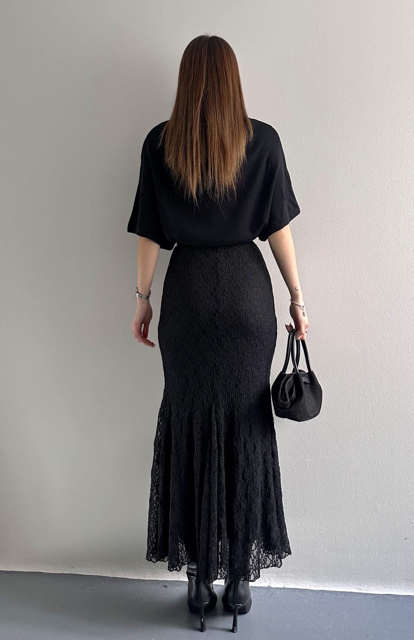 Dantel Balık Etek SİYAH