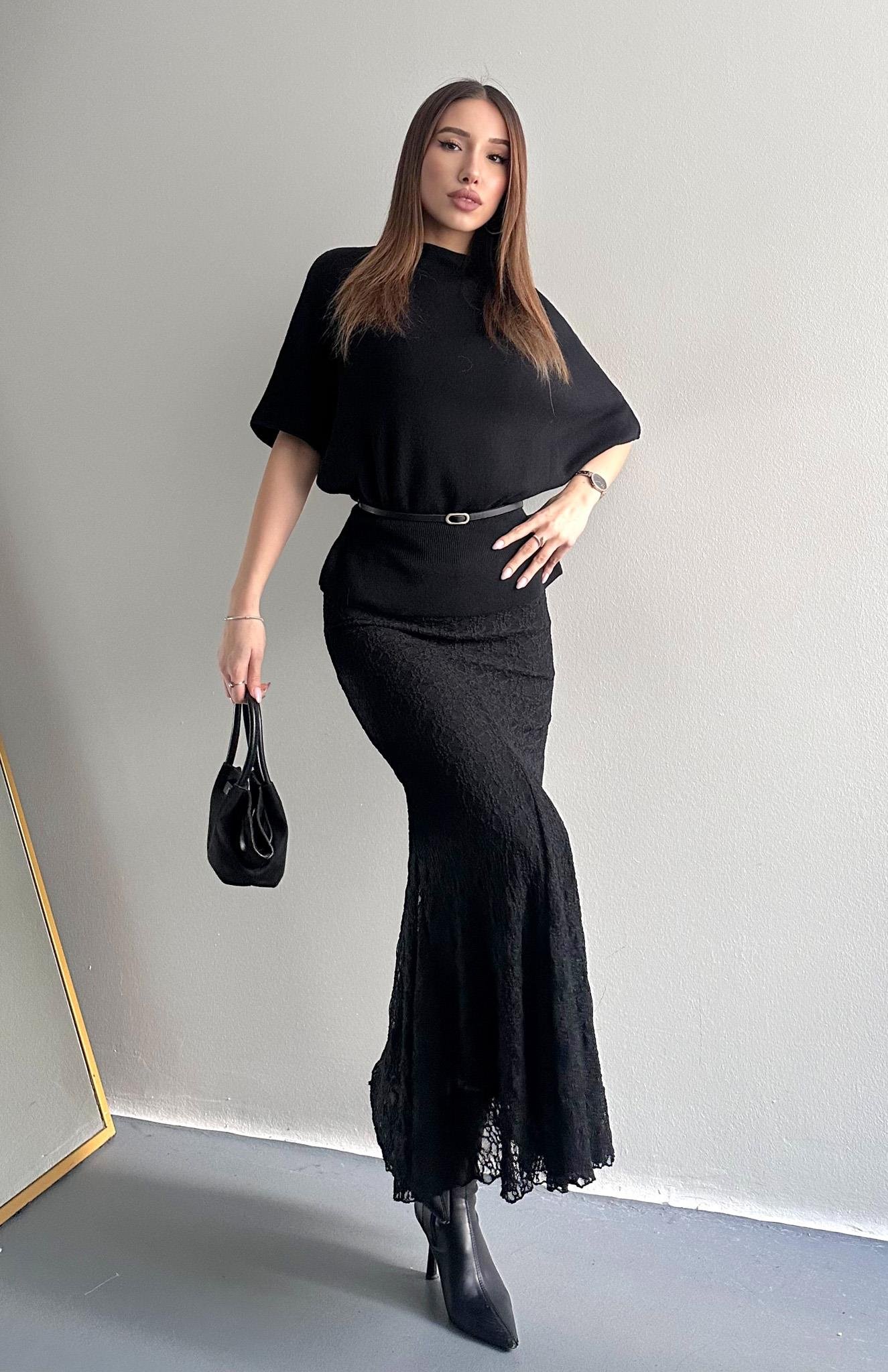 Dantel Balık Etek SİYAH