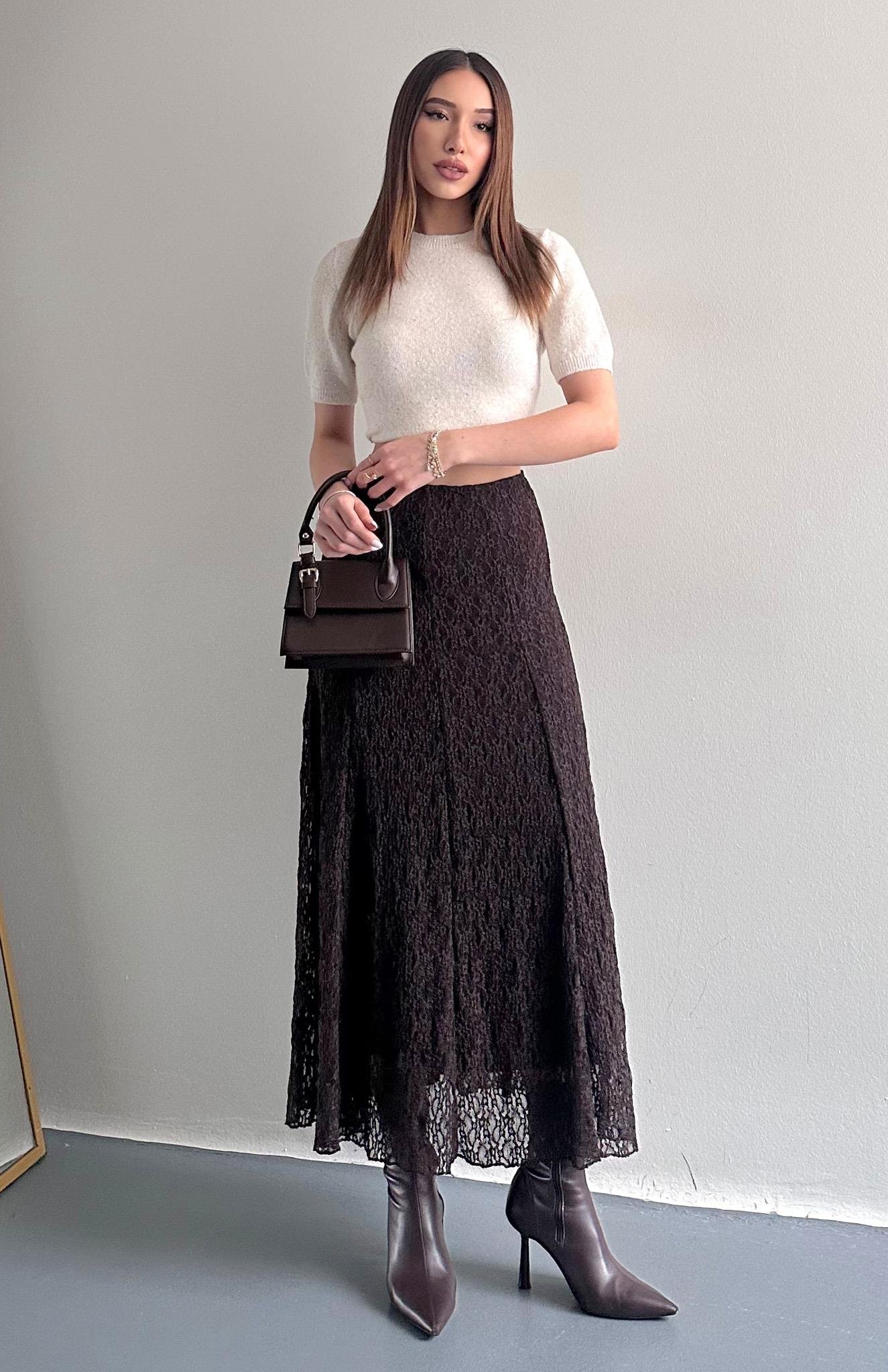 Dantel Etek KAHVERENGİ