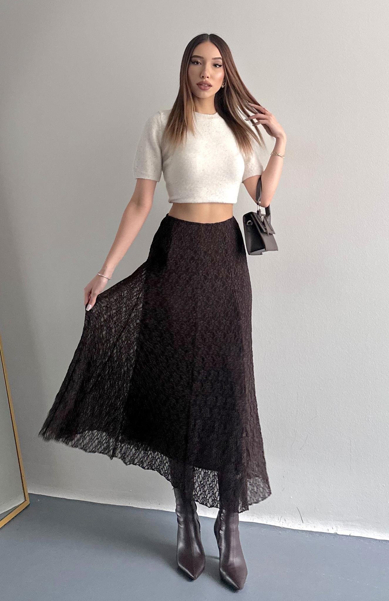 Dantel Etek KAHVERENGİ