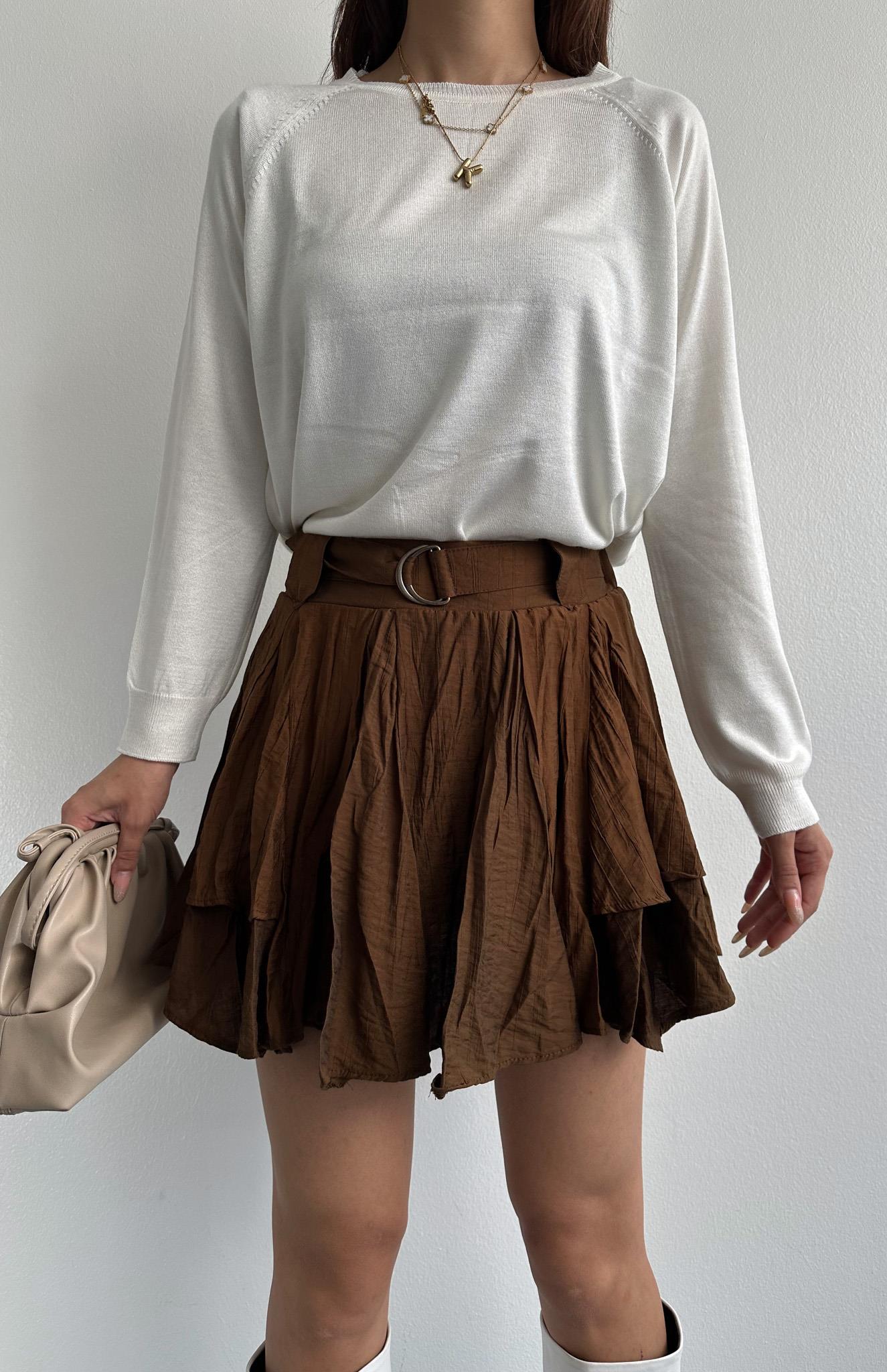 Kemerli Etek KAHVERENGİ