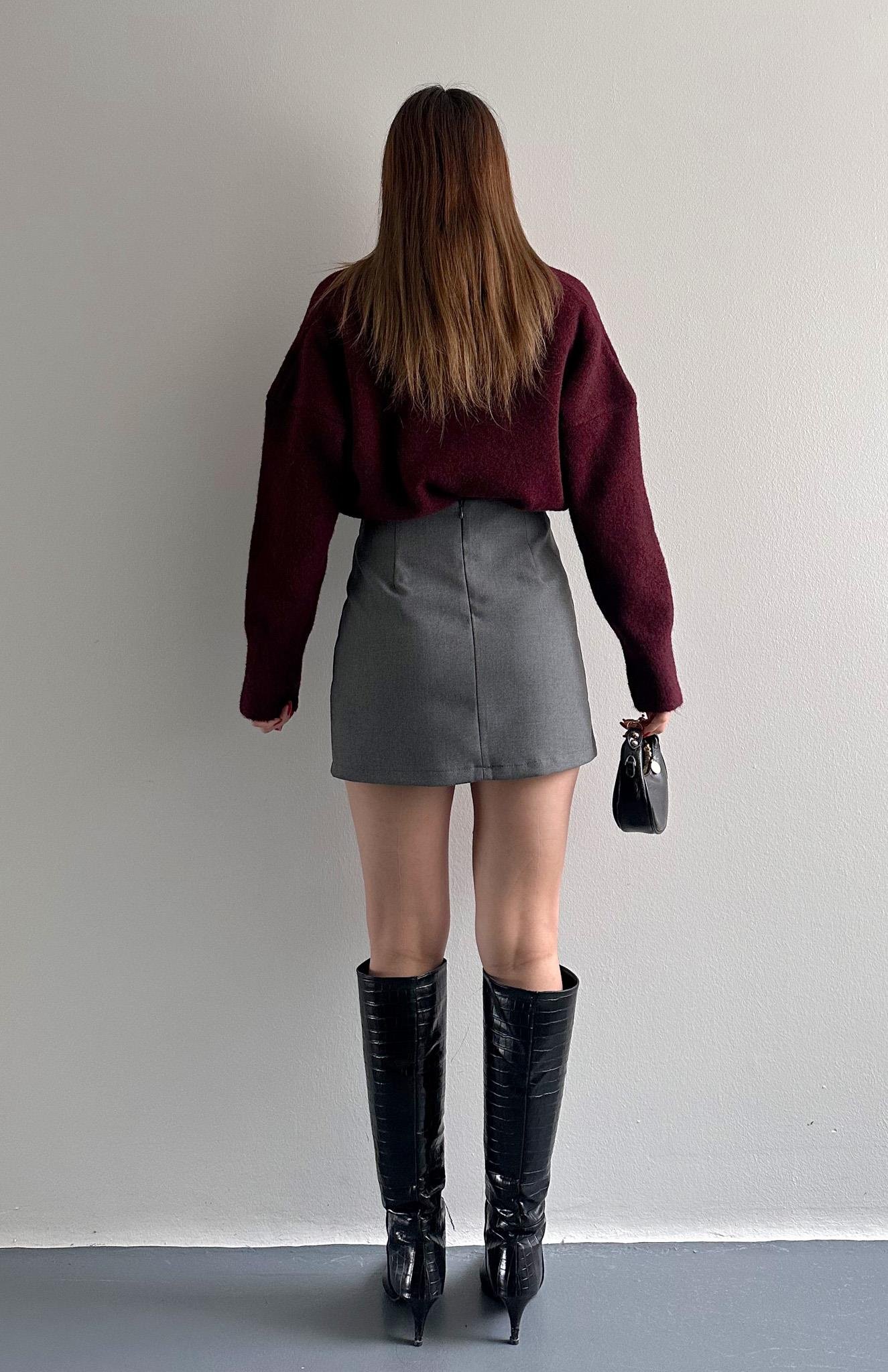 Klasik Düz Etek GRİ