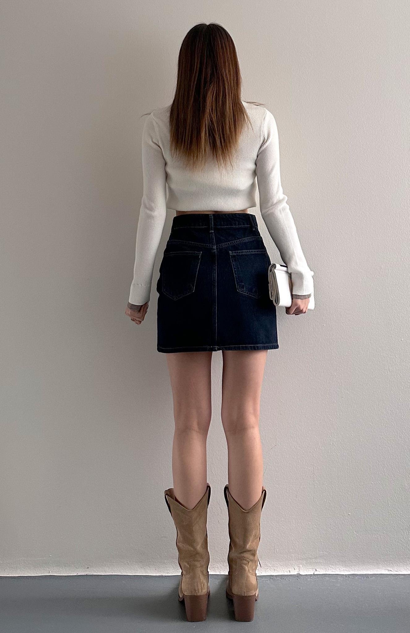 Koyu Renk Mini Etek LACİVERT