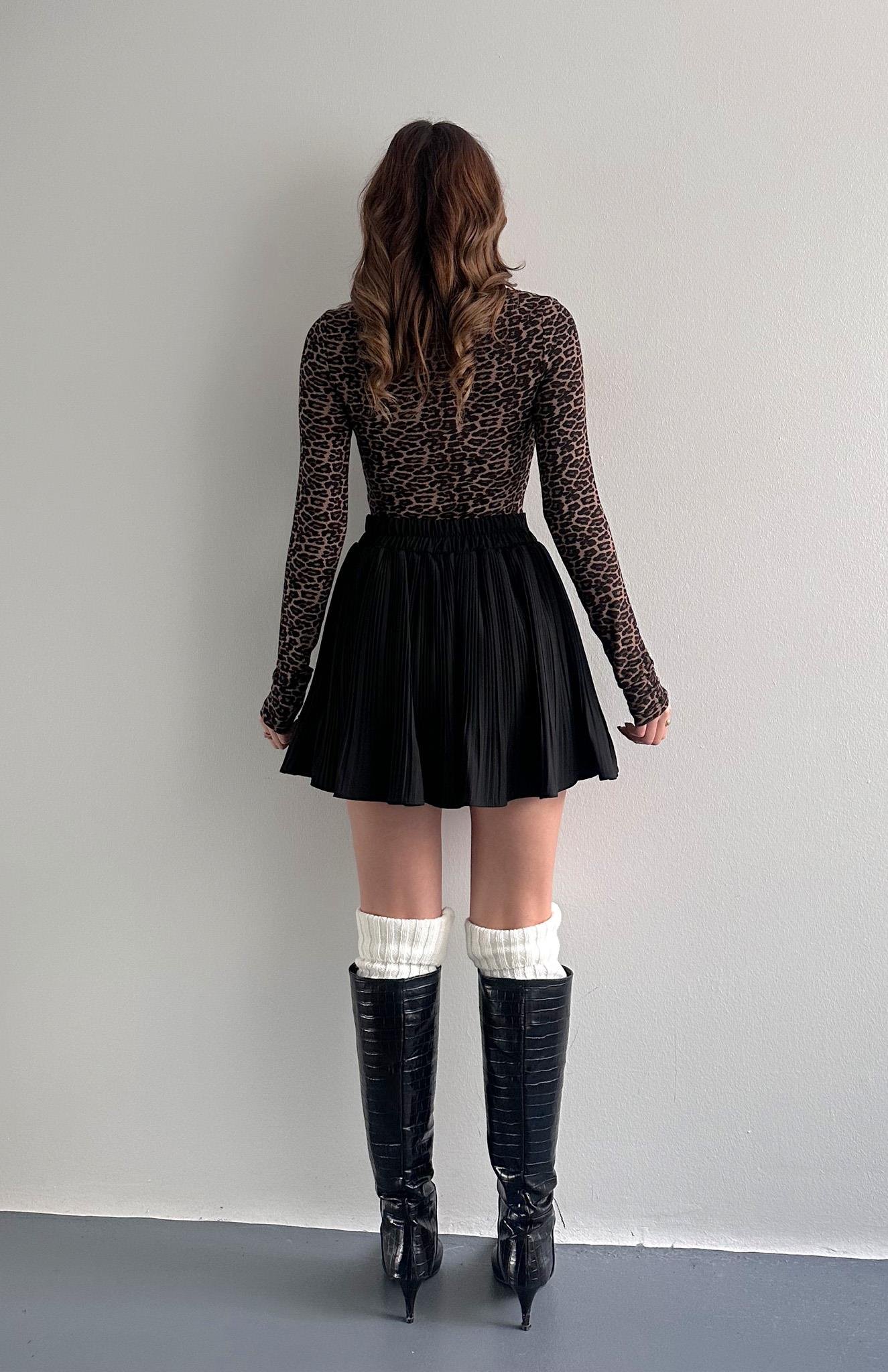 Pile Detaylı Etek SİYAH