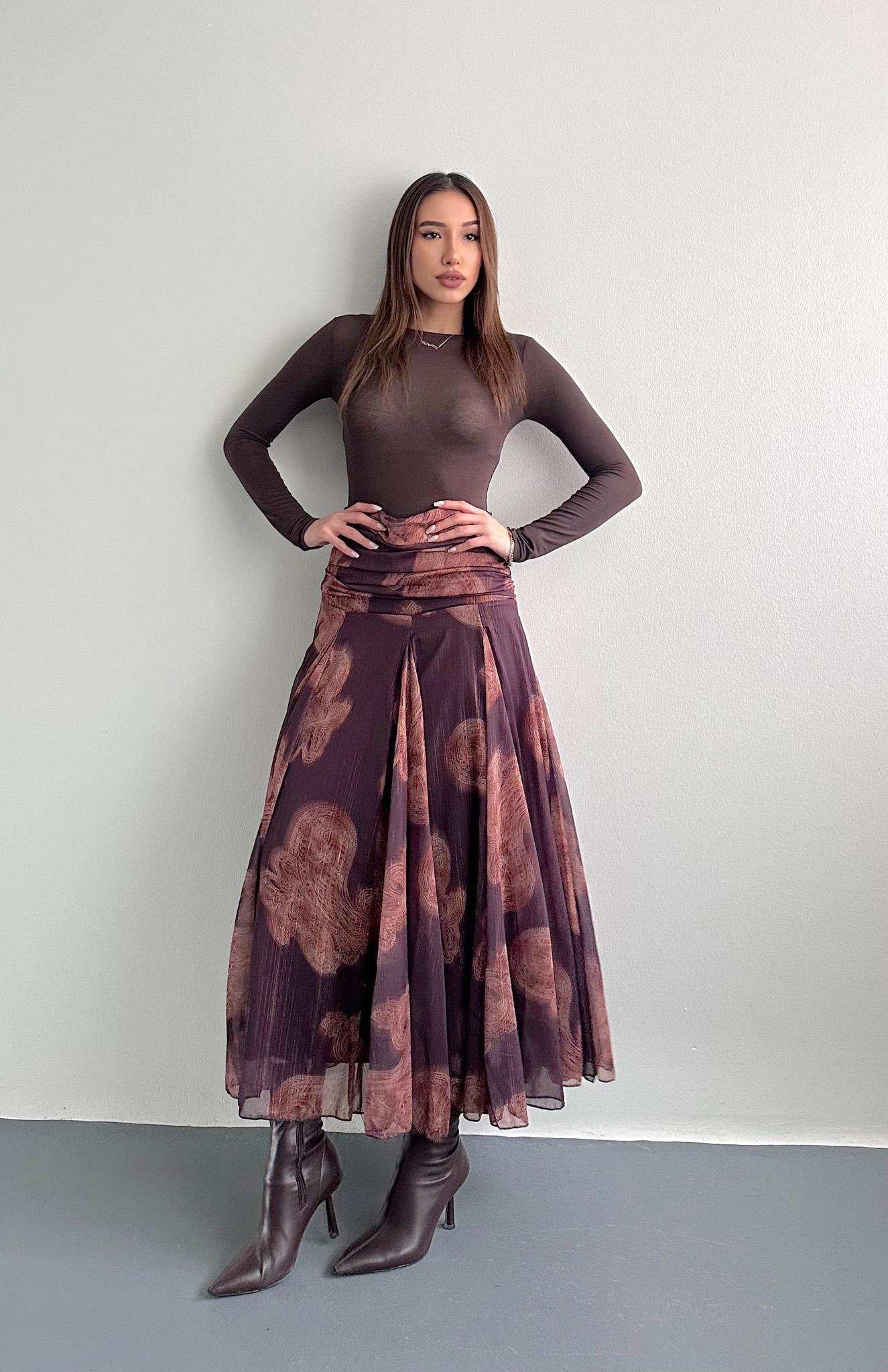 Şal Desen Etek A.KAHVE