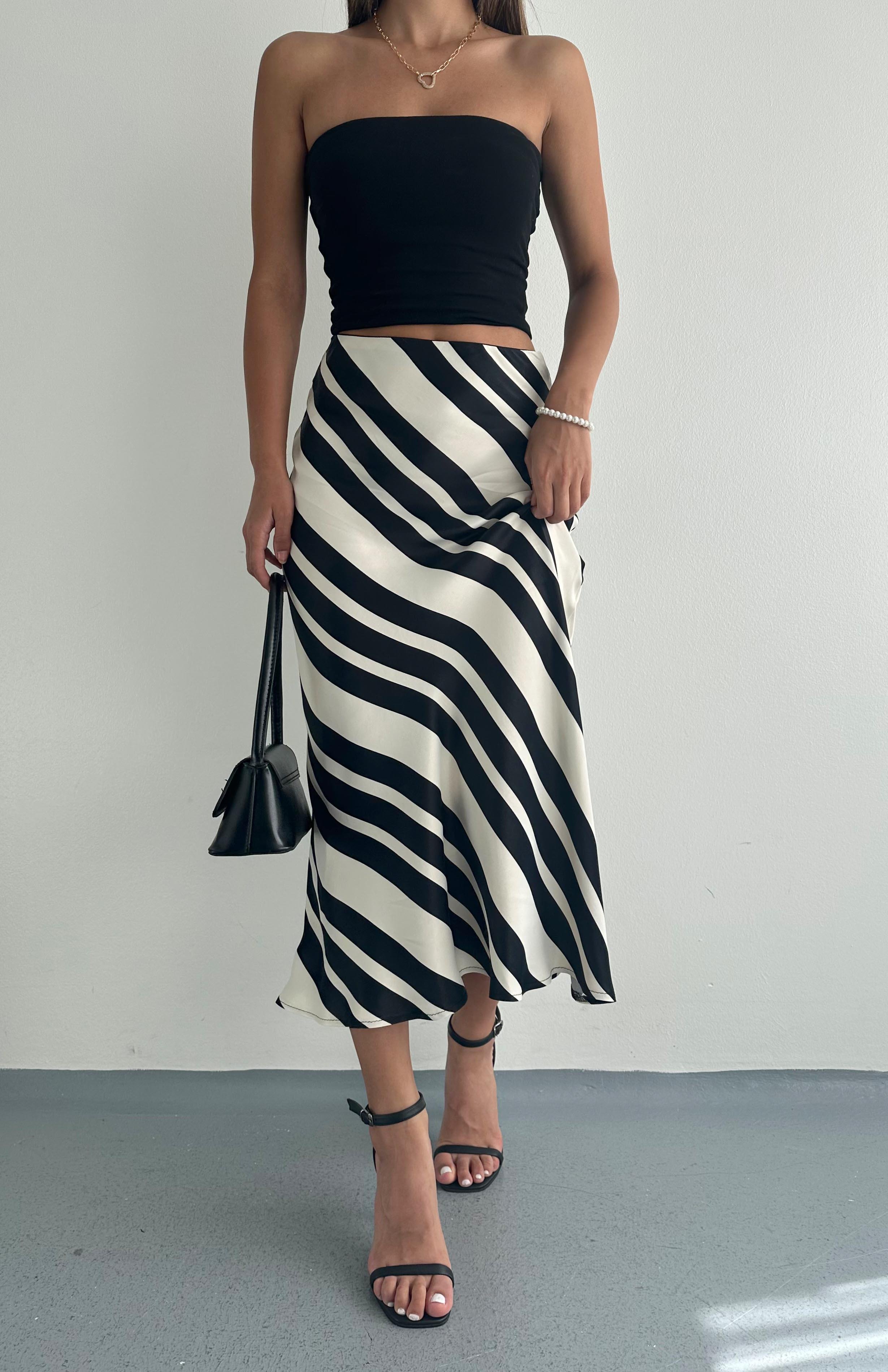 Zebra Desen Saten Etek EKRU