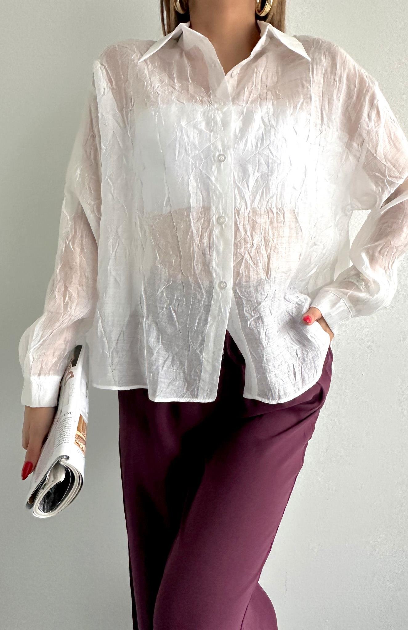 Bağlama Detaylı Gömlek EKRU