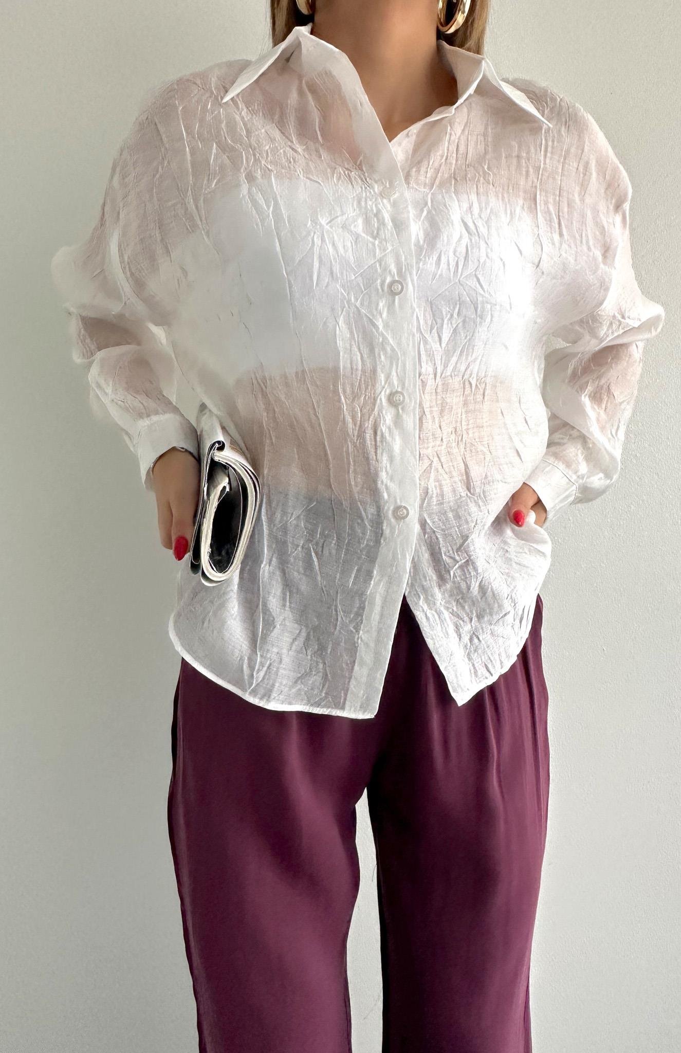 Bağlama Detaylı Gömlek EKRU