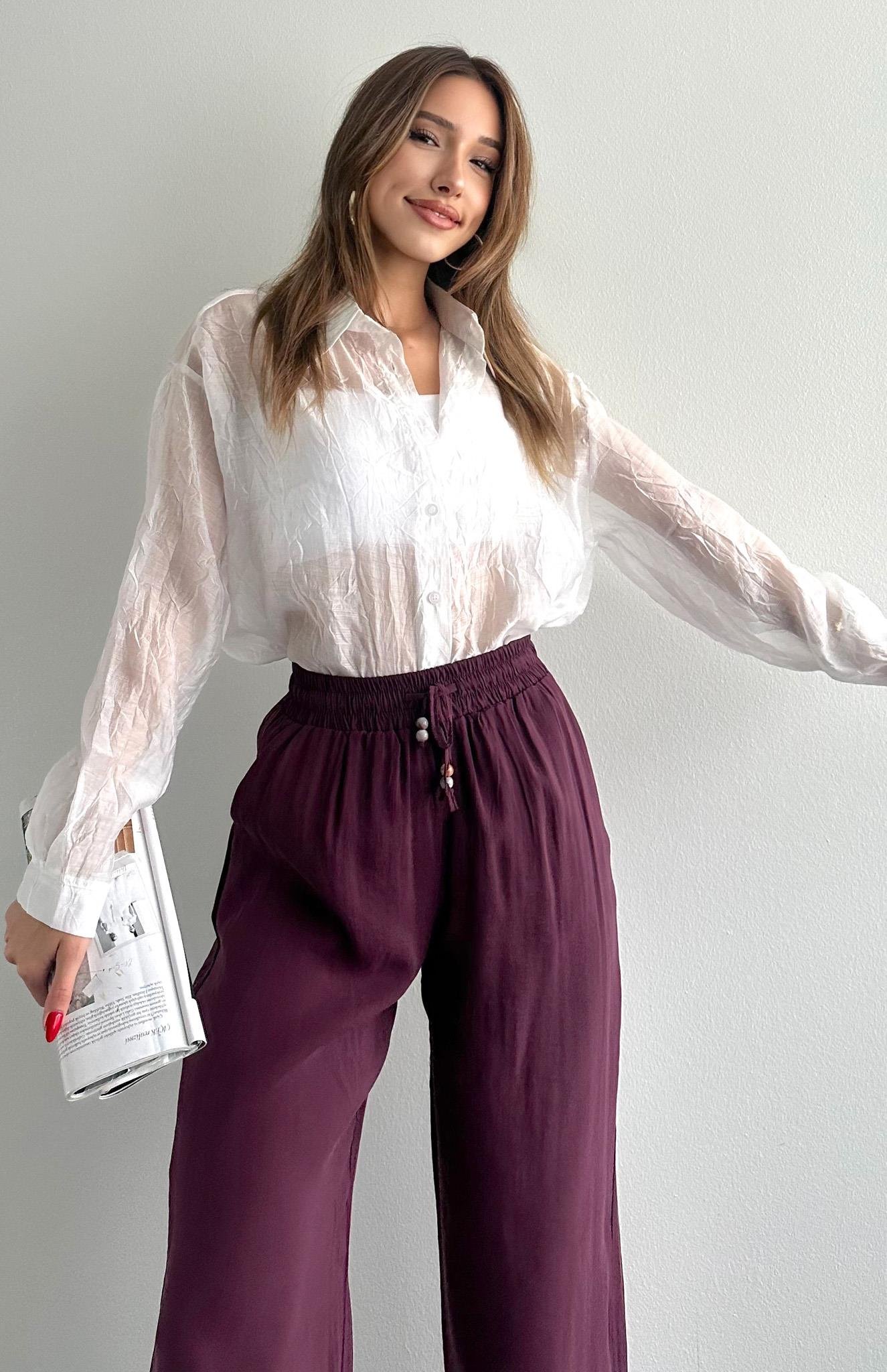 Bağlama Detaylı Gömlek EKRU