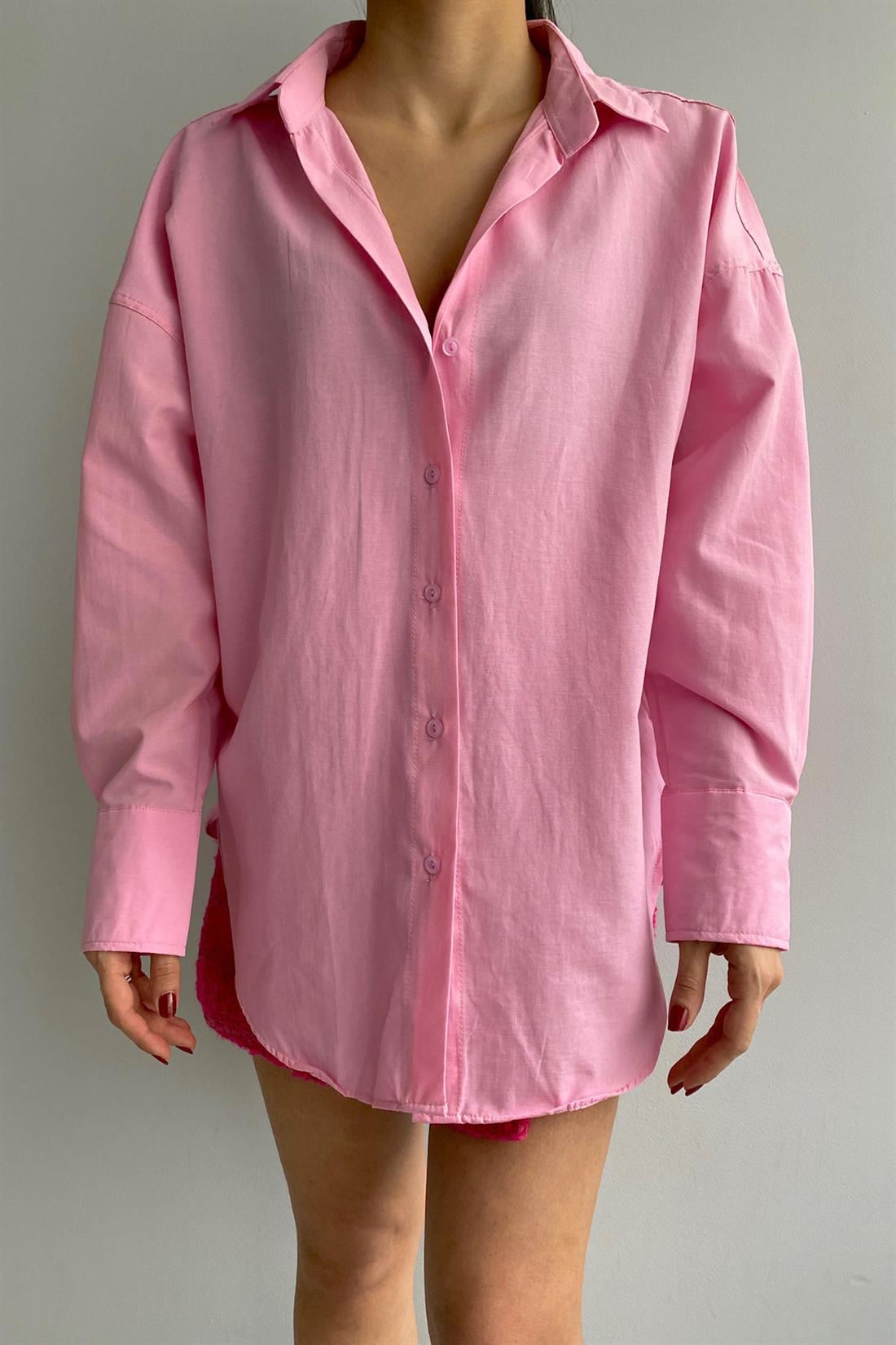 Basic Gömlek ŞEKER PEMBE