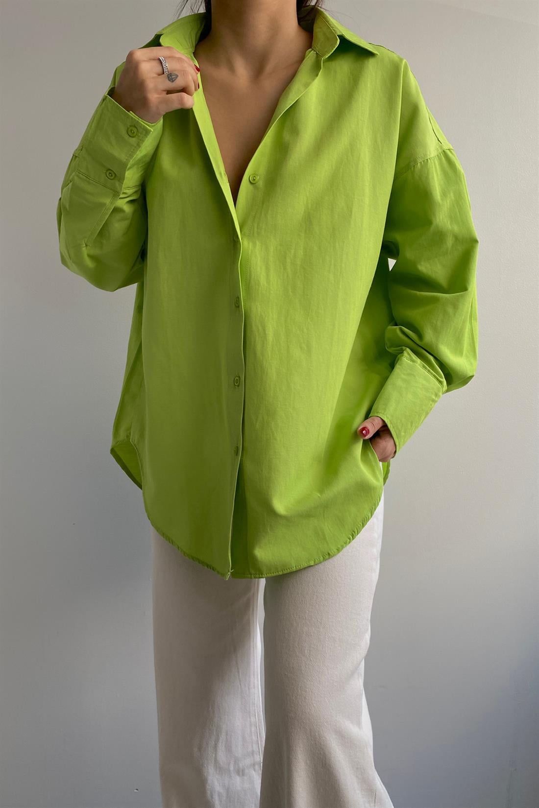 Basic Gömlek YEŞİL