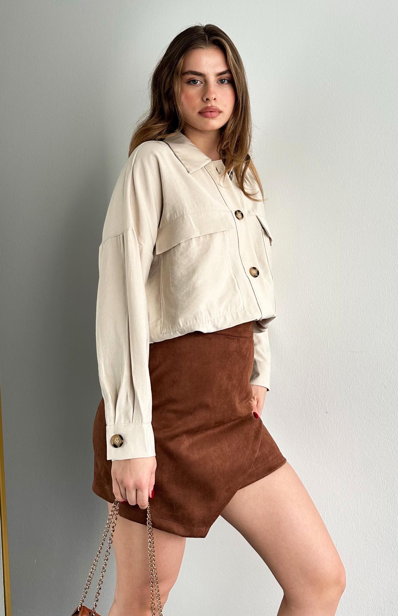 Biye Garnili Gömlek BEJ