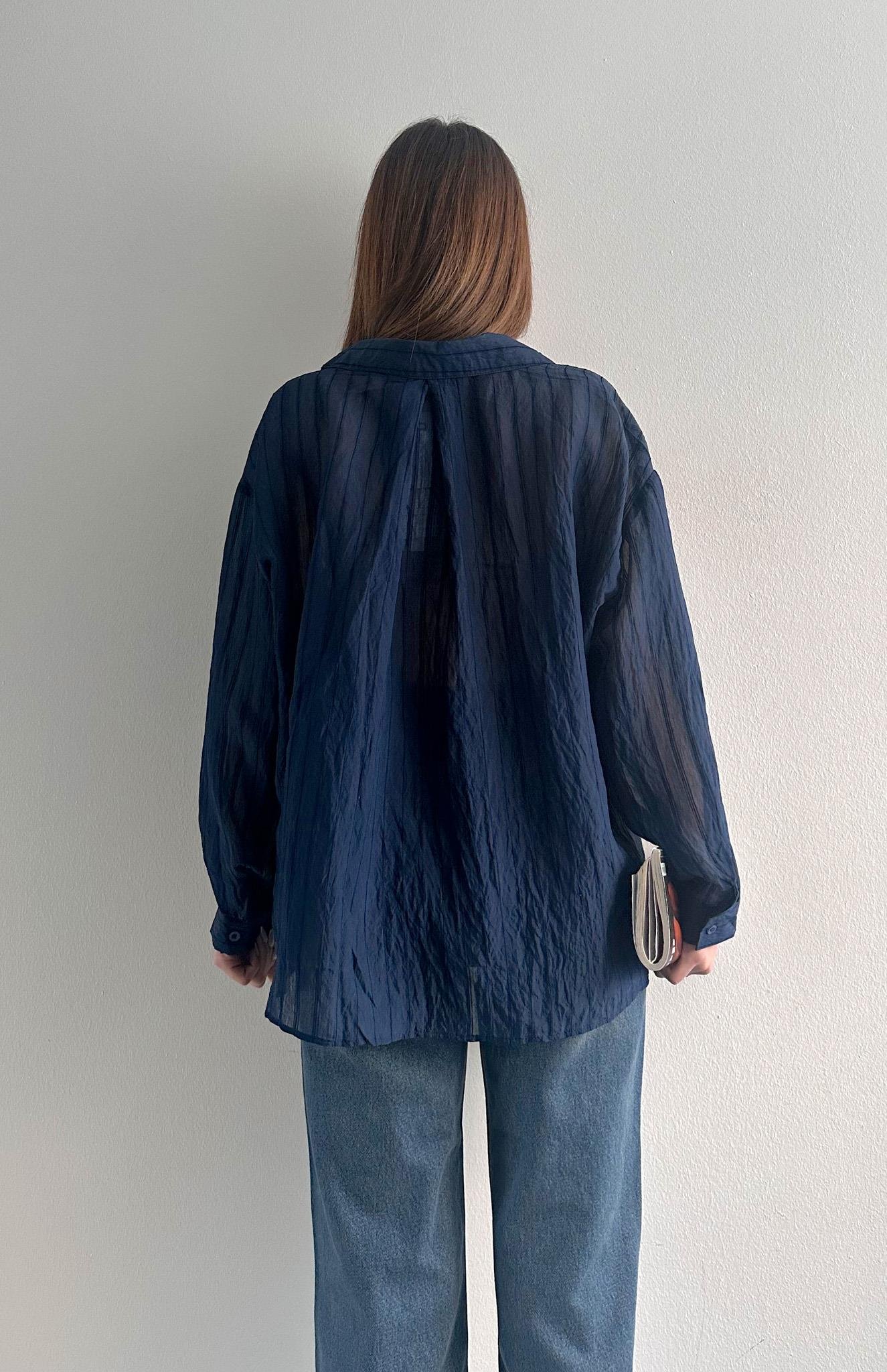 Cepli Oversize Dilara Gömlek LACİVERT