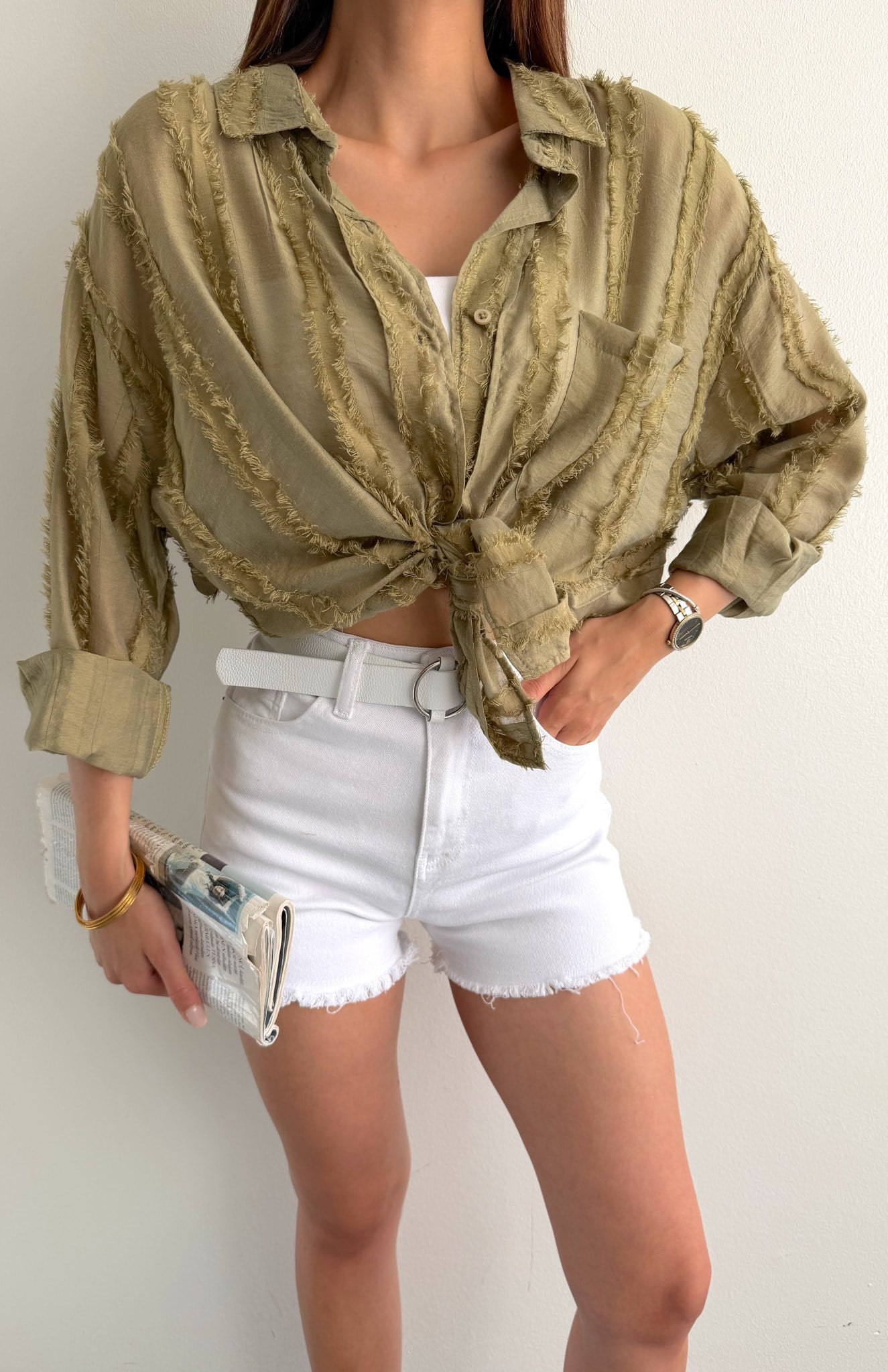 Cepli Oversize Gömlek HAKİ