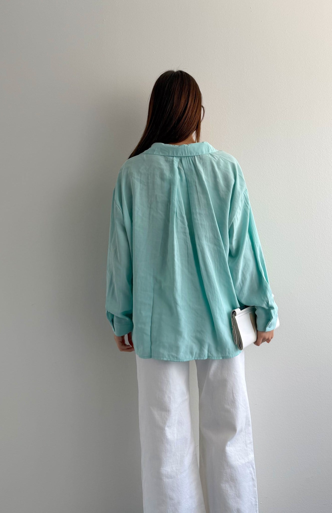 Cepli Oversize Modal Gömlek A.MİNT