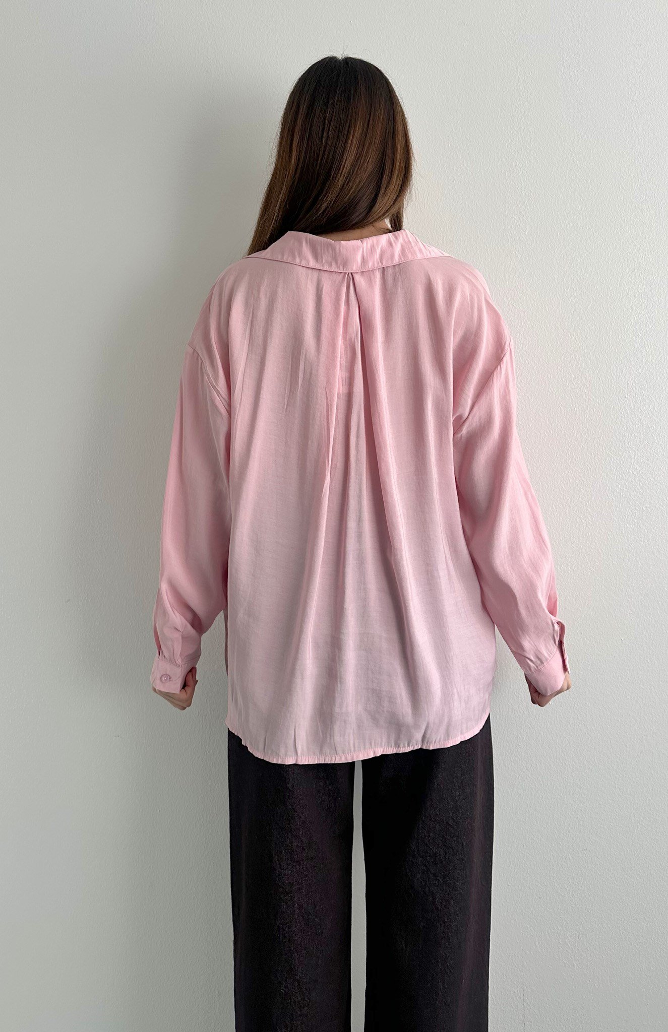 Cepli Oversize Modal Gömlek PEMBE