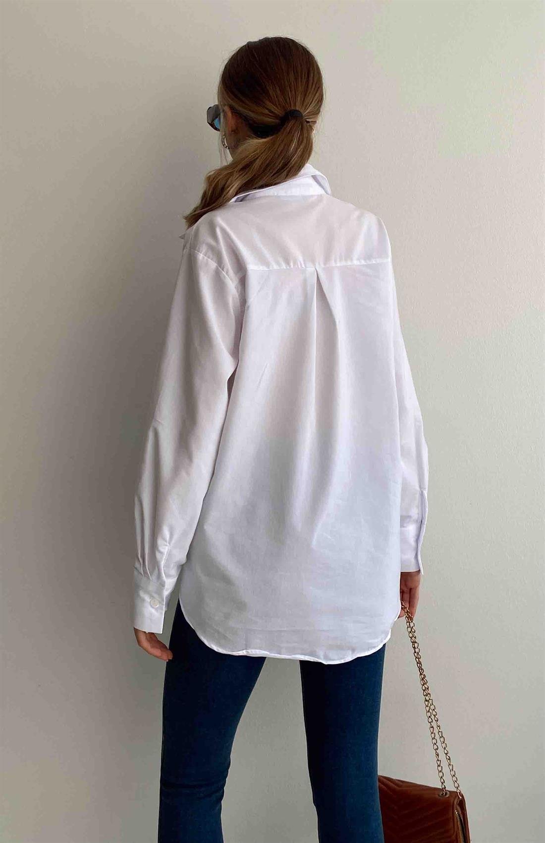 Cepsiz Basıc  Gömlek BEYAZ