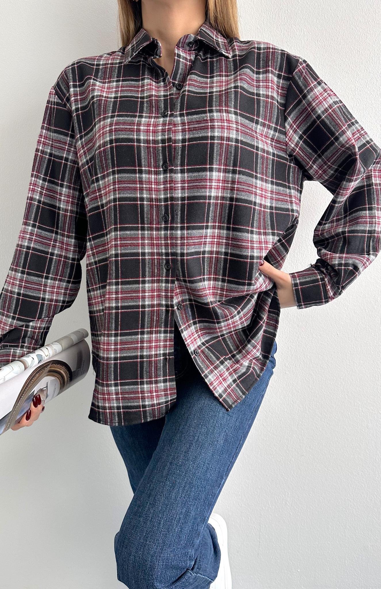 Ekose Gömlek SİYAH