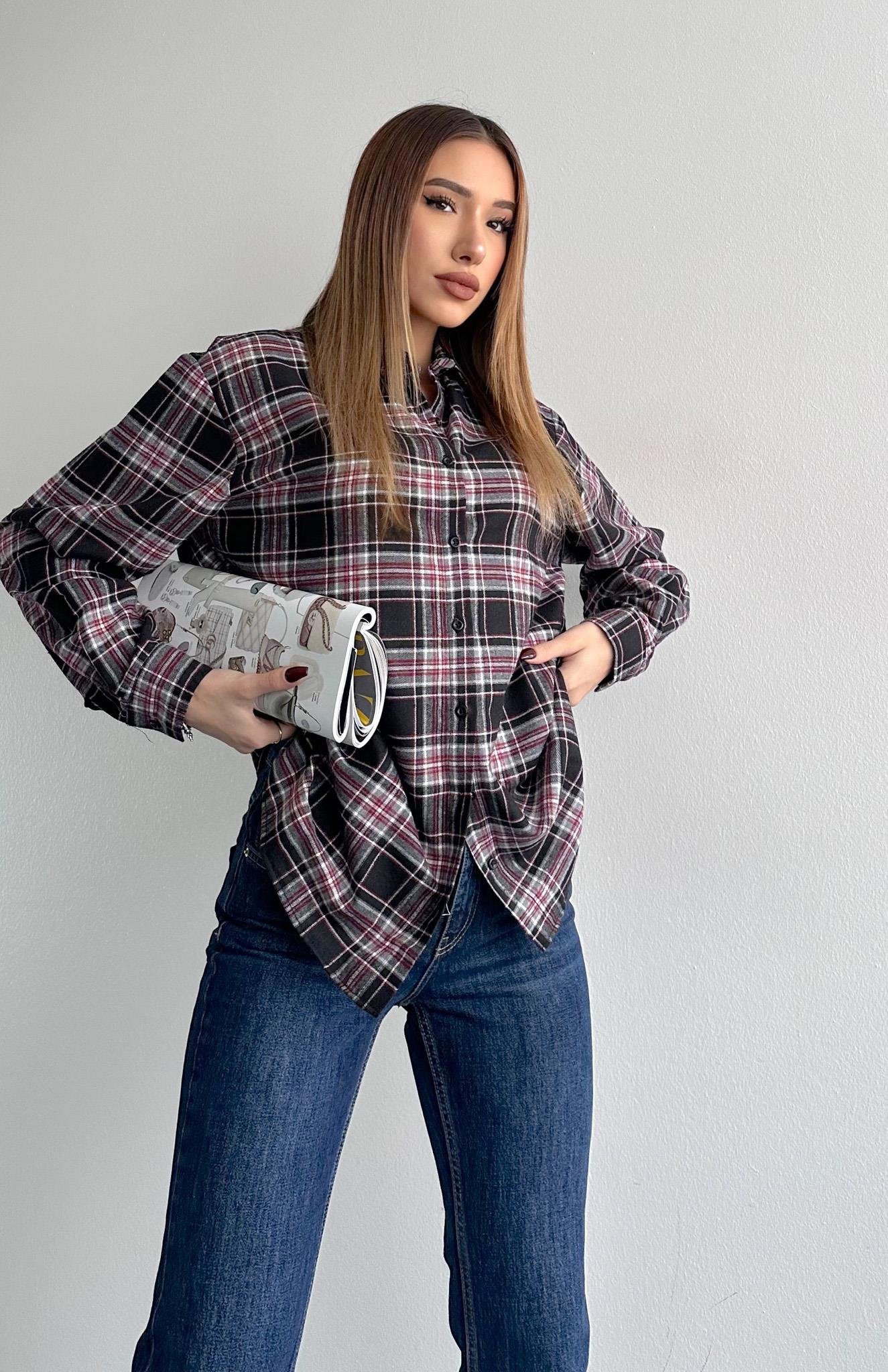 Ekose Gömlek SİYAH