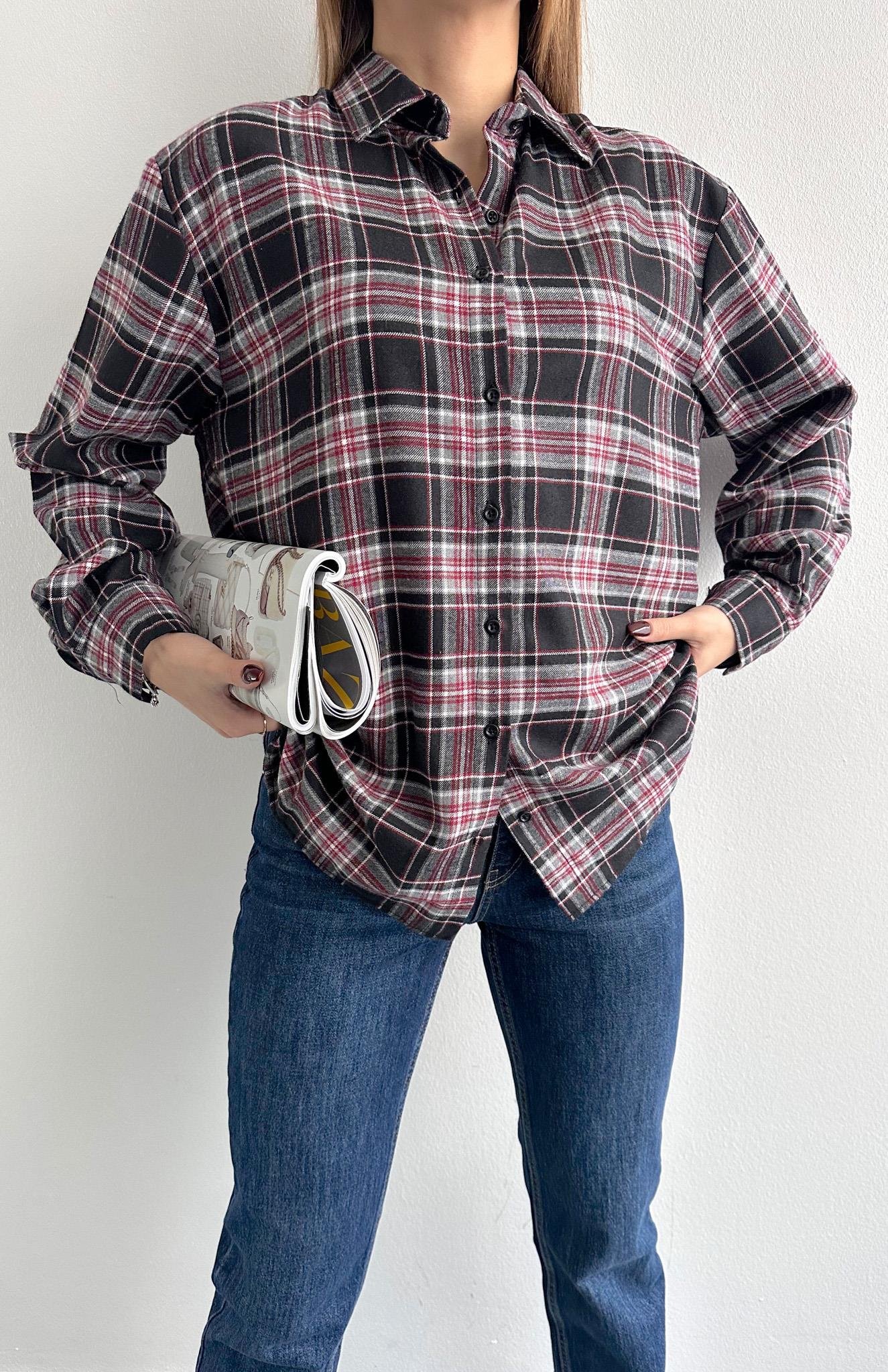 Ekose Gömlek SİYAH