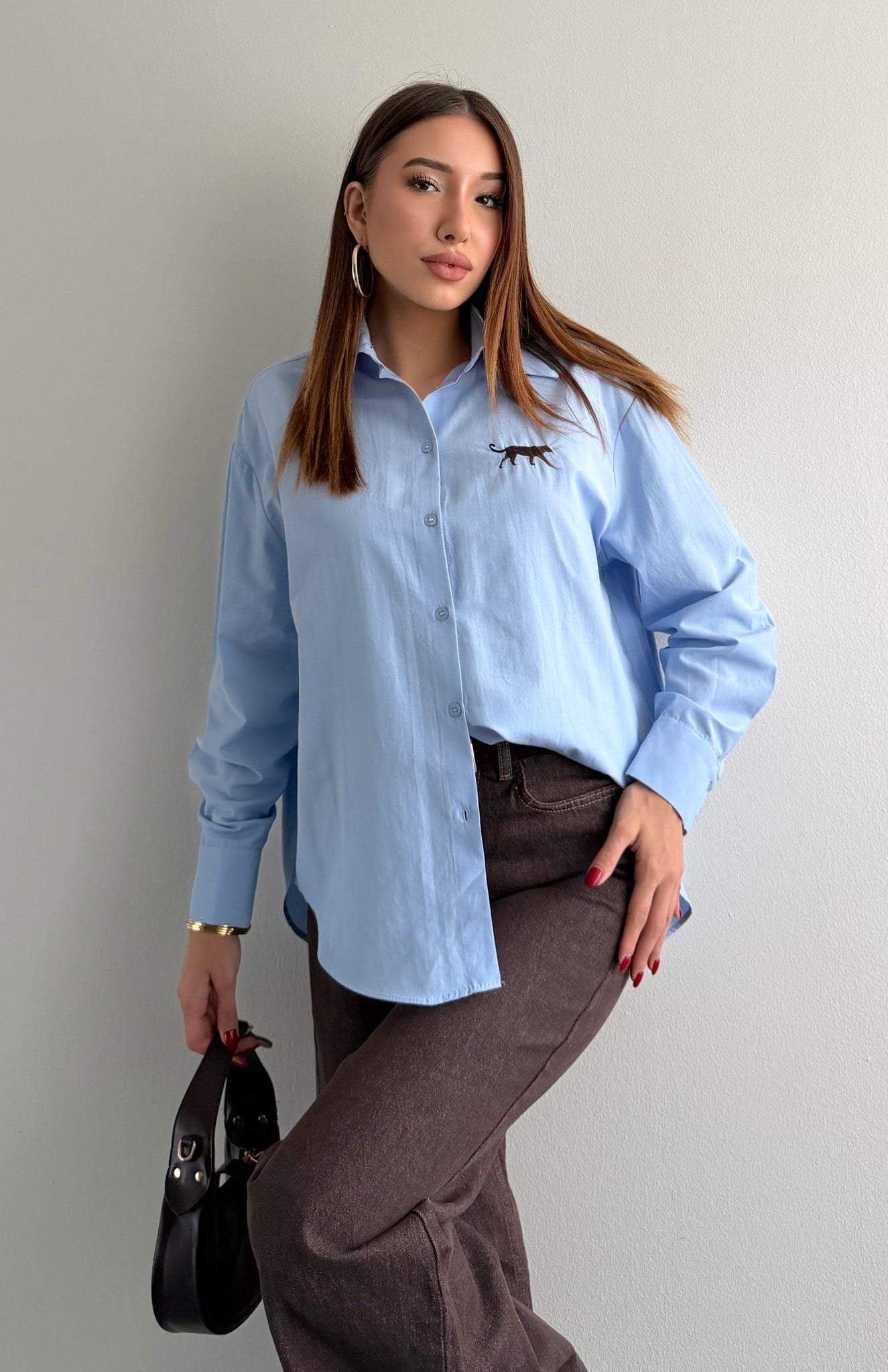 Nakiş Detaylı Sweatshırt MAVİ