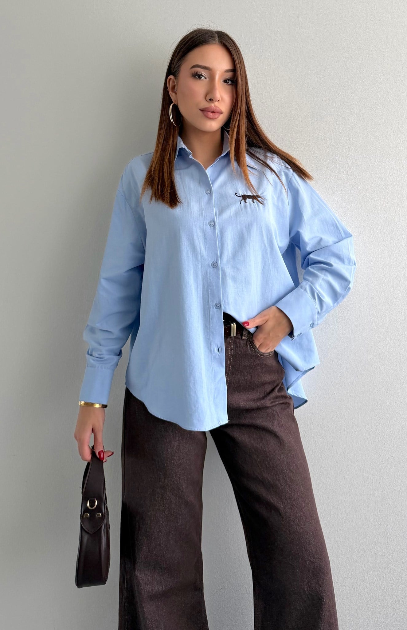 Nakiş Detaylı Sweatshırt MAVİ