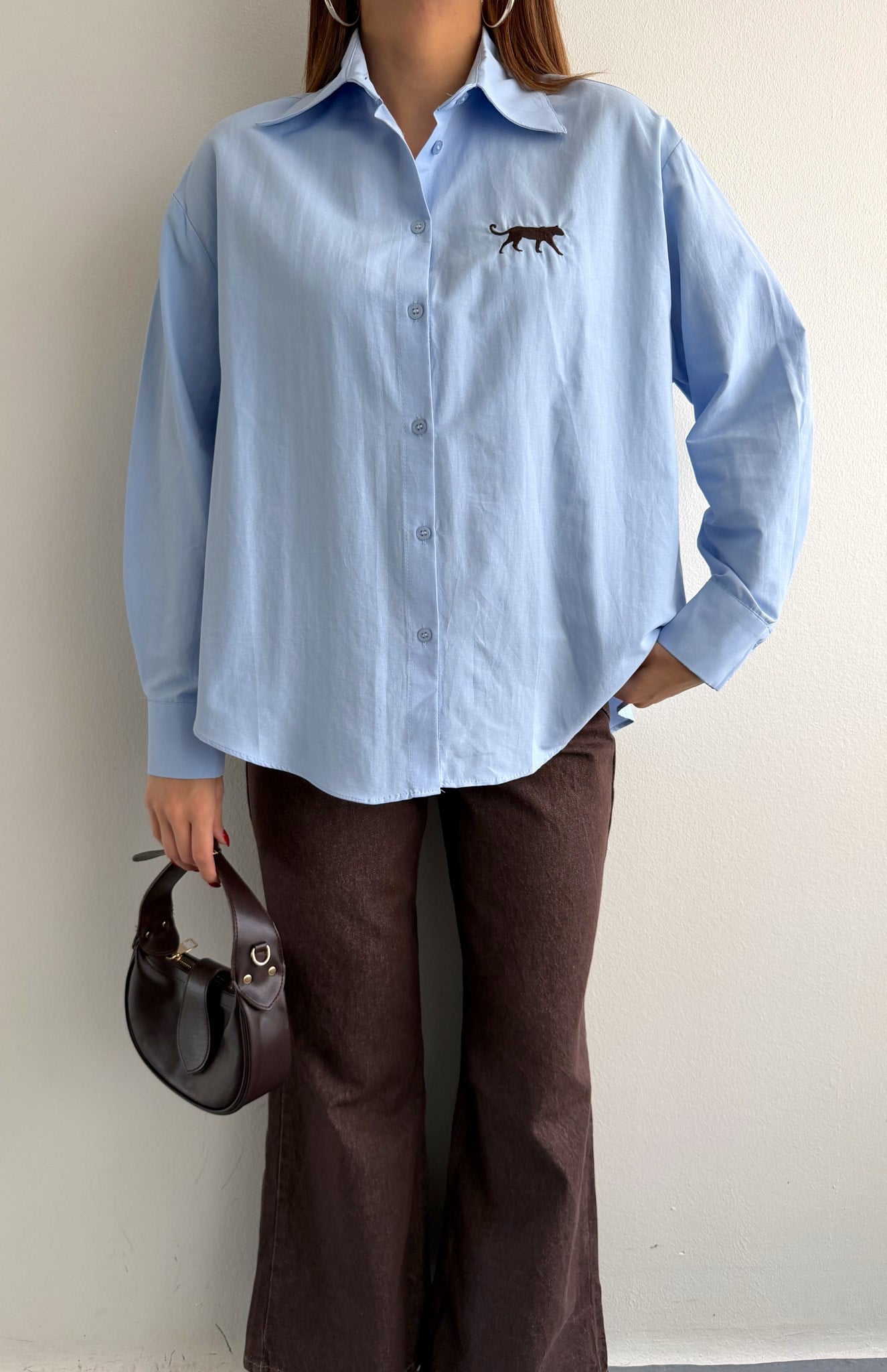 Nakiş Detaylı Sweatshırt MAVİ