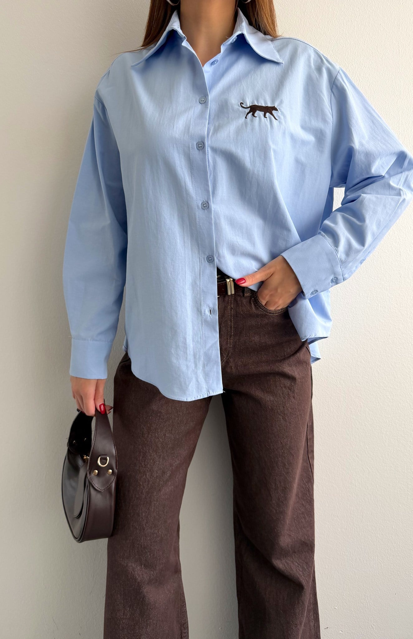 Nakiş Detaylı Sweatshırt MAVİ