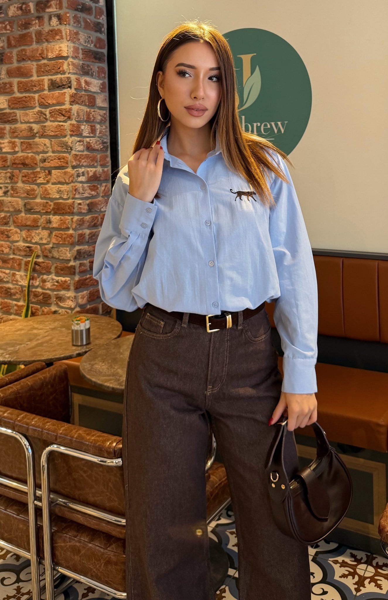Nakiş Detaylı Sweatshırt MAVİ