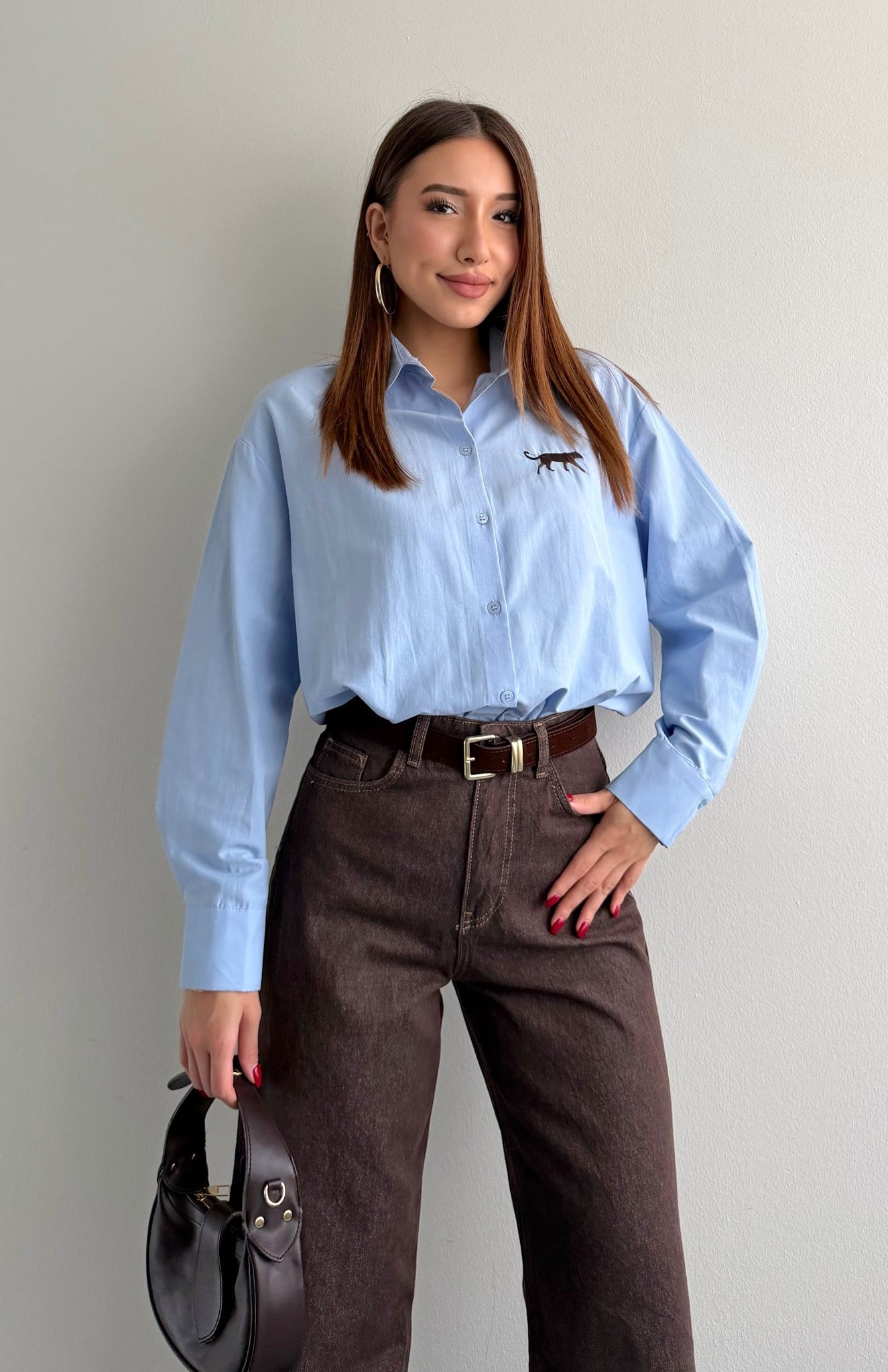 Nakiş Detaylı Sweatshırt MAVİ