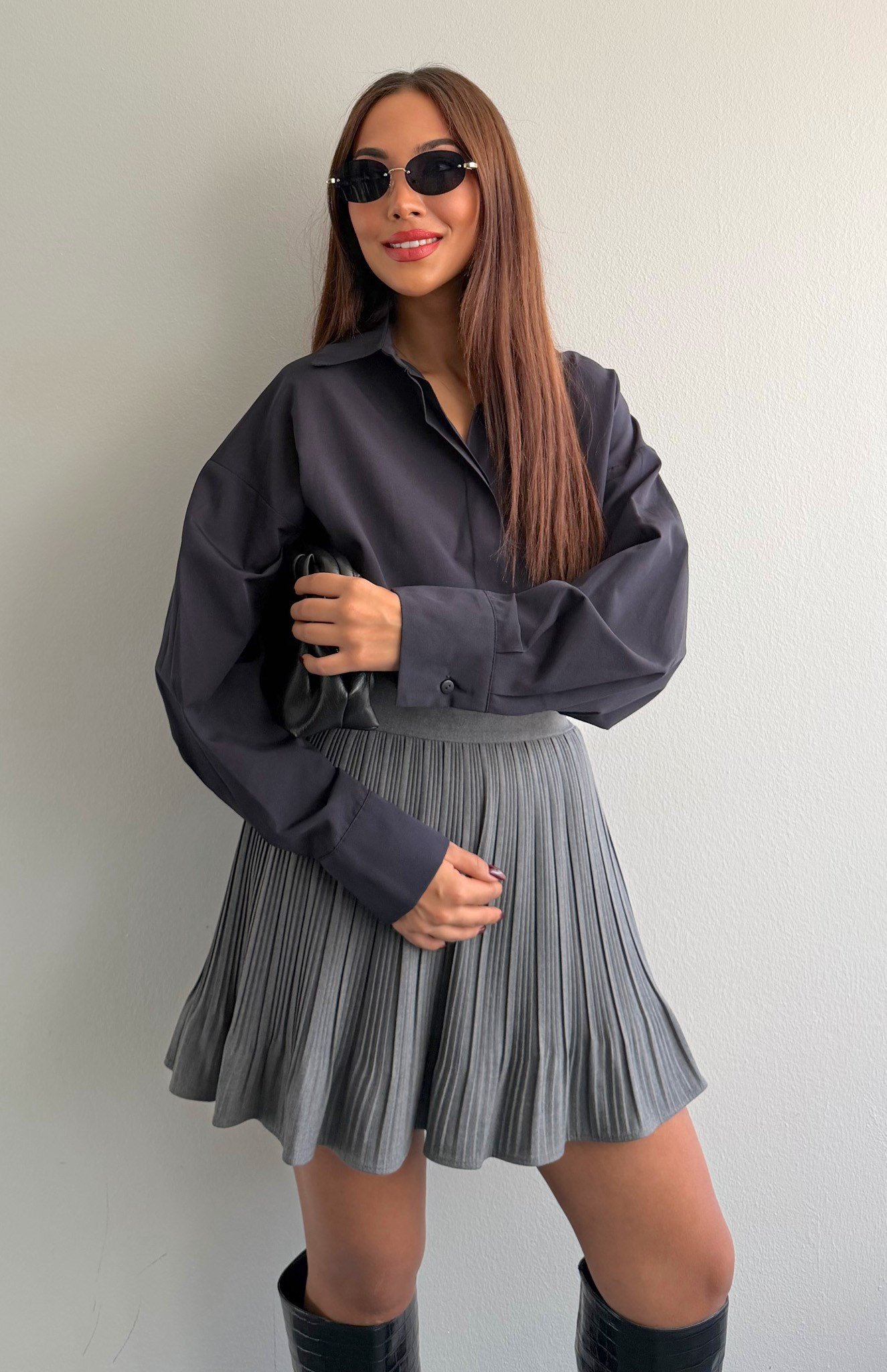 Oversize Gömlek SİYAH