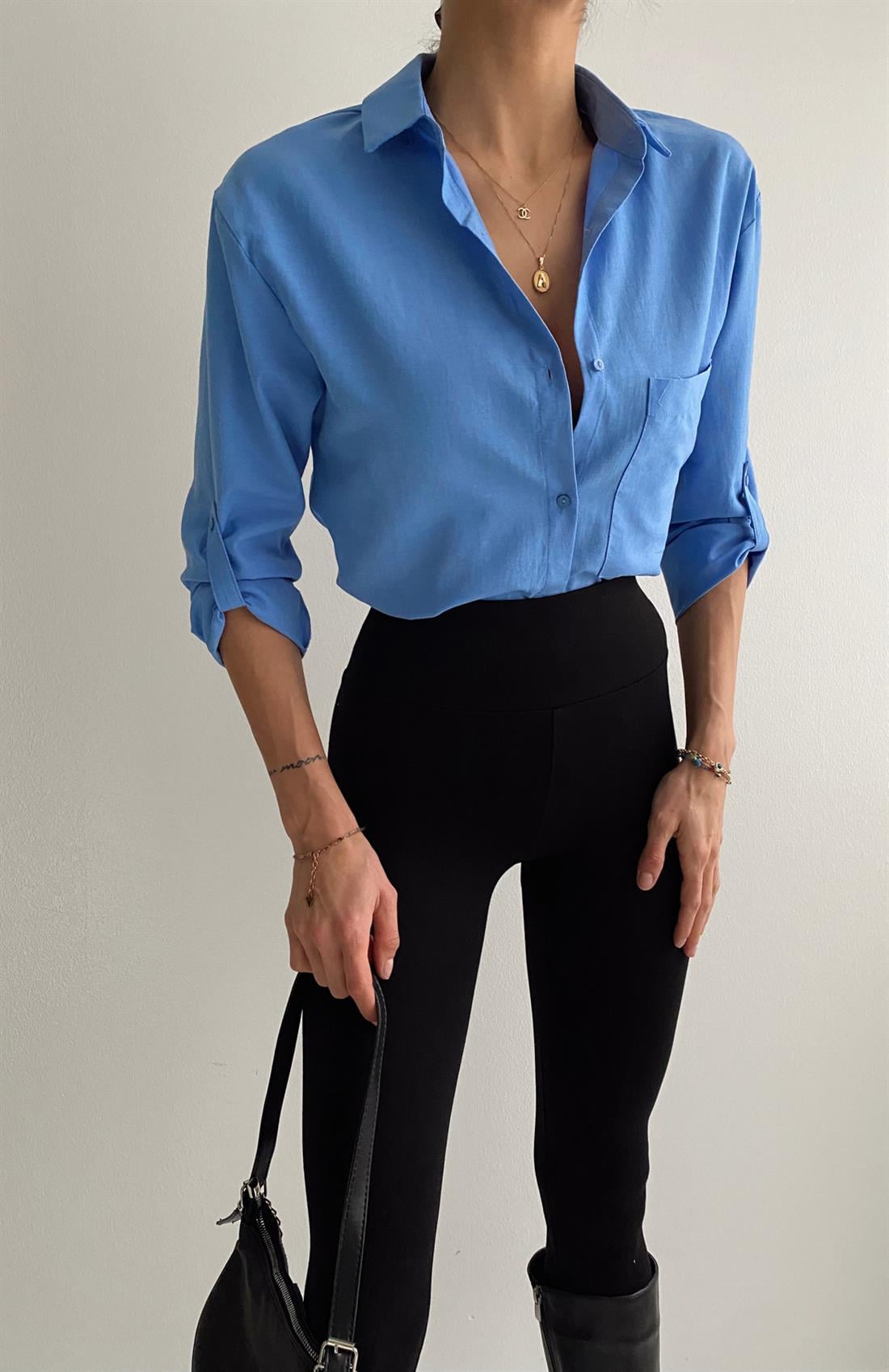 Şamre Basıc Gömlek İNDİGO