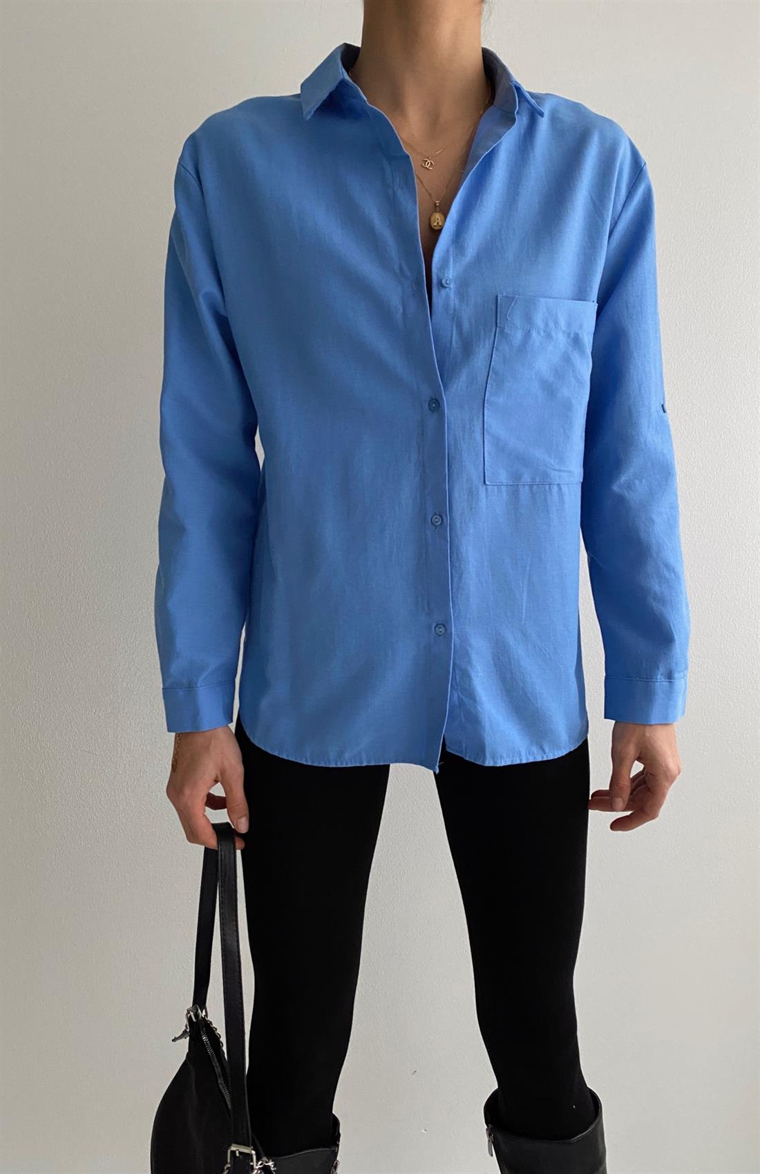 Şamre Basıc Gömlek İNDİGO